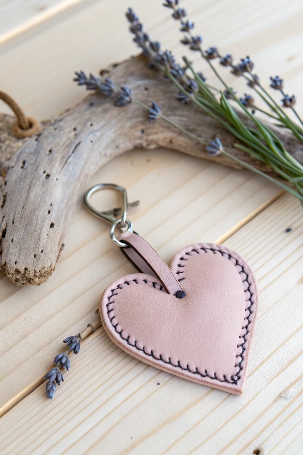 Crafted with love: A minimalist heart keychain that adds a touch of elegance to your everyday essentials.