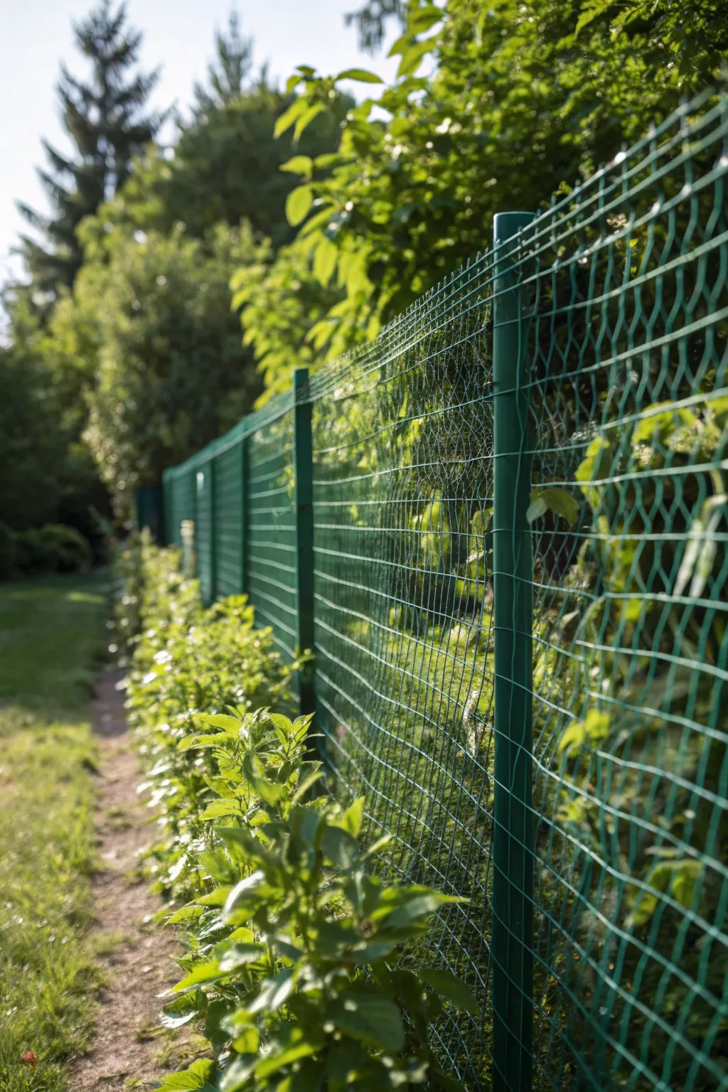 Master the art of subtlety with this expertly crafted invisible garden fence, perfect for blending into nature while keeping your garden rabbit-free.