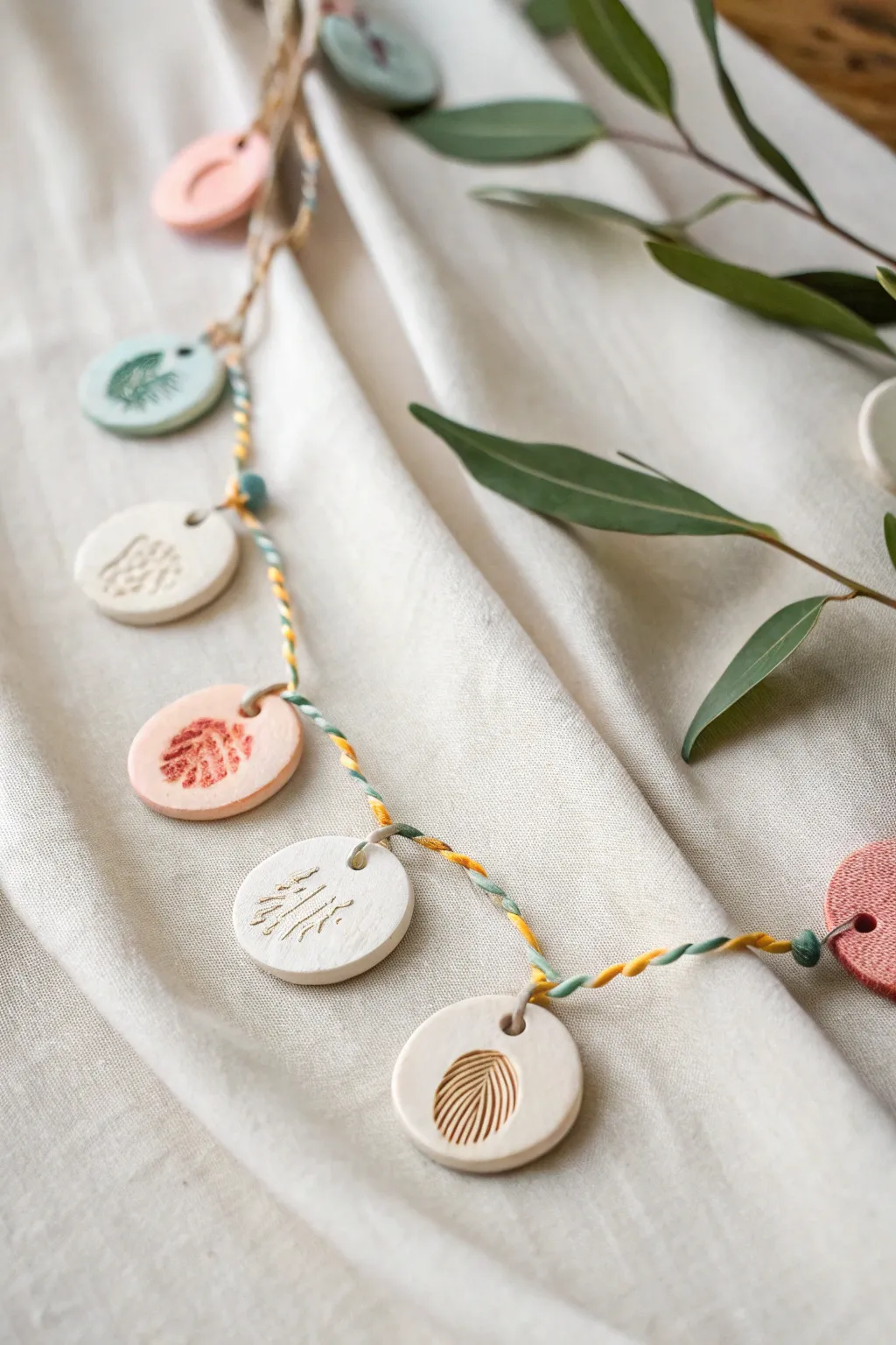 Add a personal touch to your home decor with a fingerprint garland, blending elegance with heartfelt uniqueness.