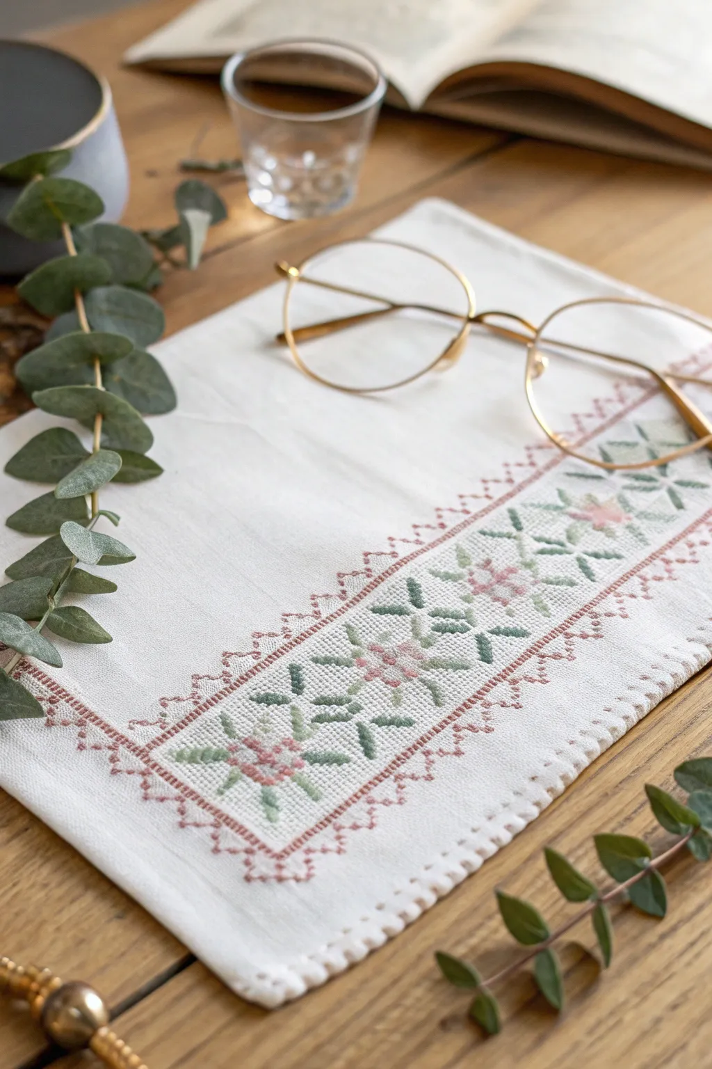 Elevate your eyewear care with a touch of handcrafted elegance. 🌿 #CrossStitchCraft #MinimalistBeauty