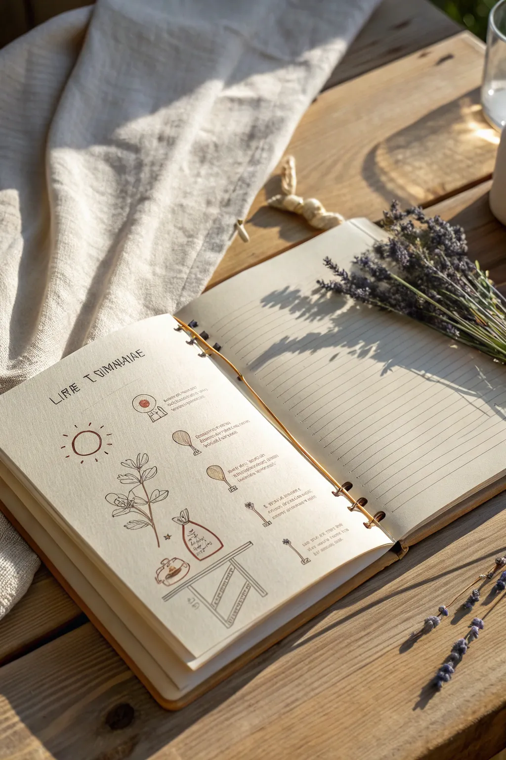 Capture your journey with a beautifully sketched life timeline in your journal.