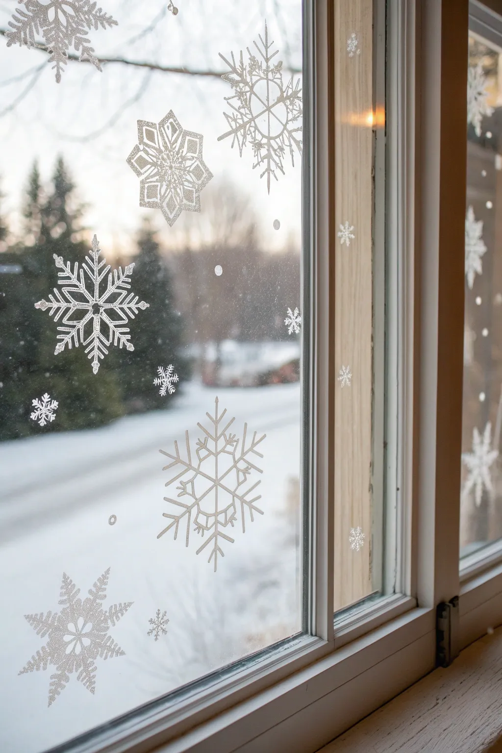 Transform your windows with these stunning seasonal clings, capturing the essence of each season with simplicity and grace.