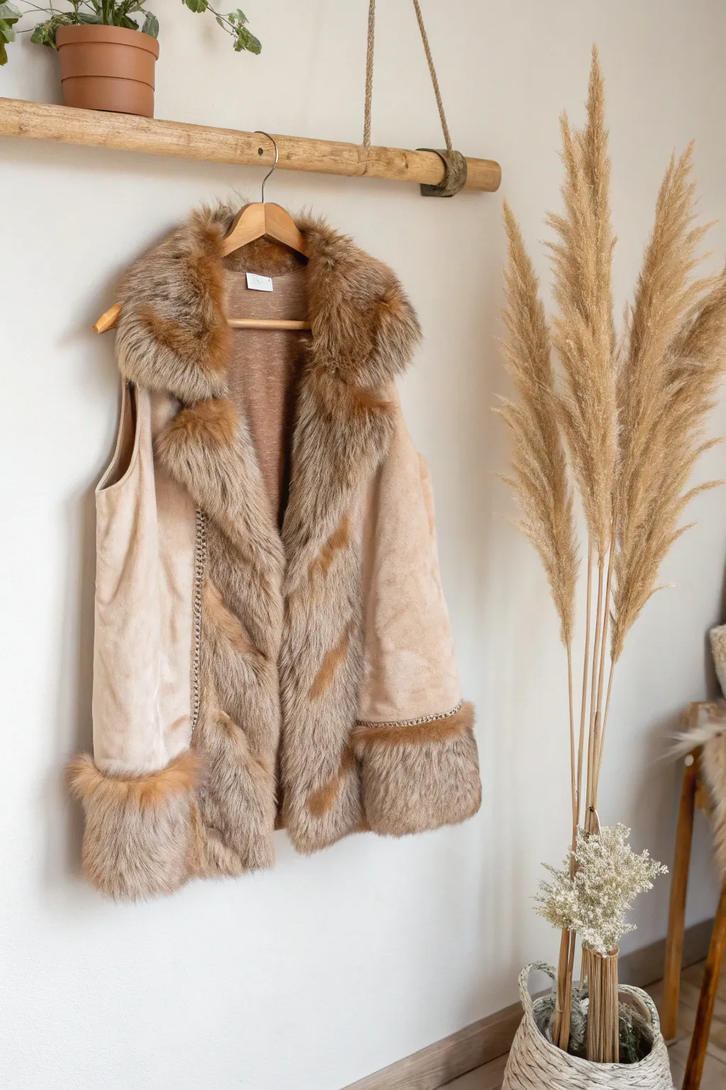 Embrace rustic charm with this beautifully crafted fox vest, perfect for adding a touch of woodland whimsy to your style.