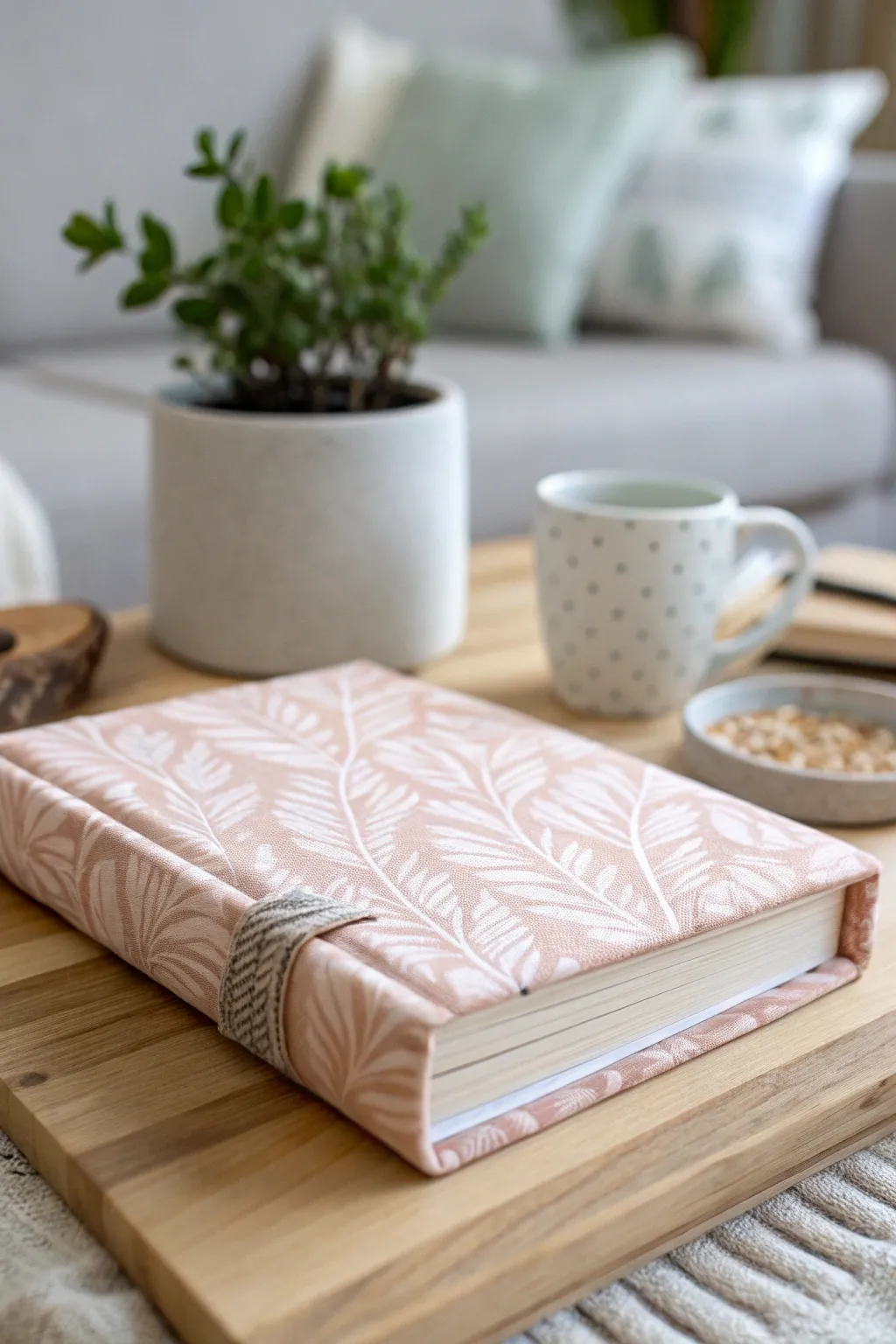 Transform your books into beautiful decor with a touch of fabric elegance. #ScandiBoho #DIYDecor