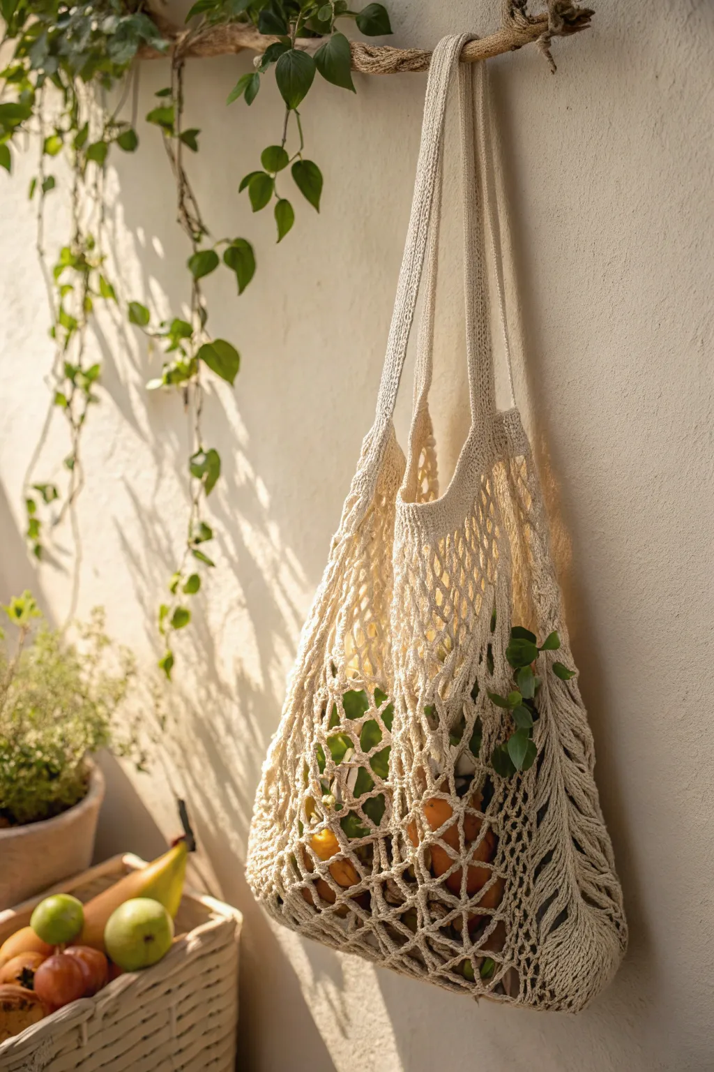 Carry nature's treasures in style with this handcrafted eco-friendly bag, perfect for your market adventures.