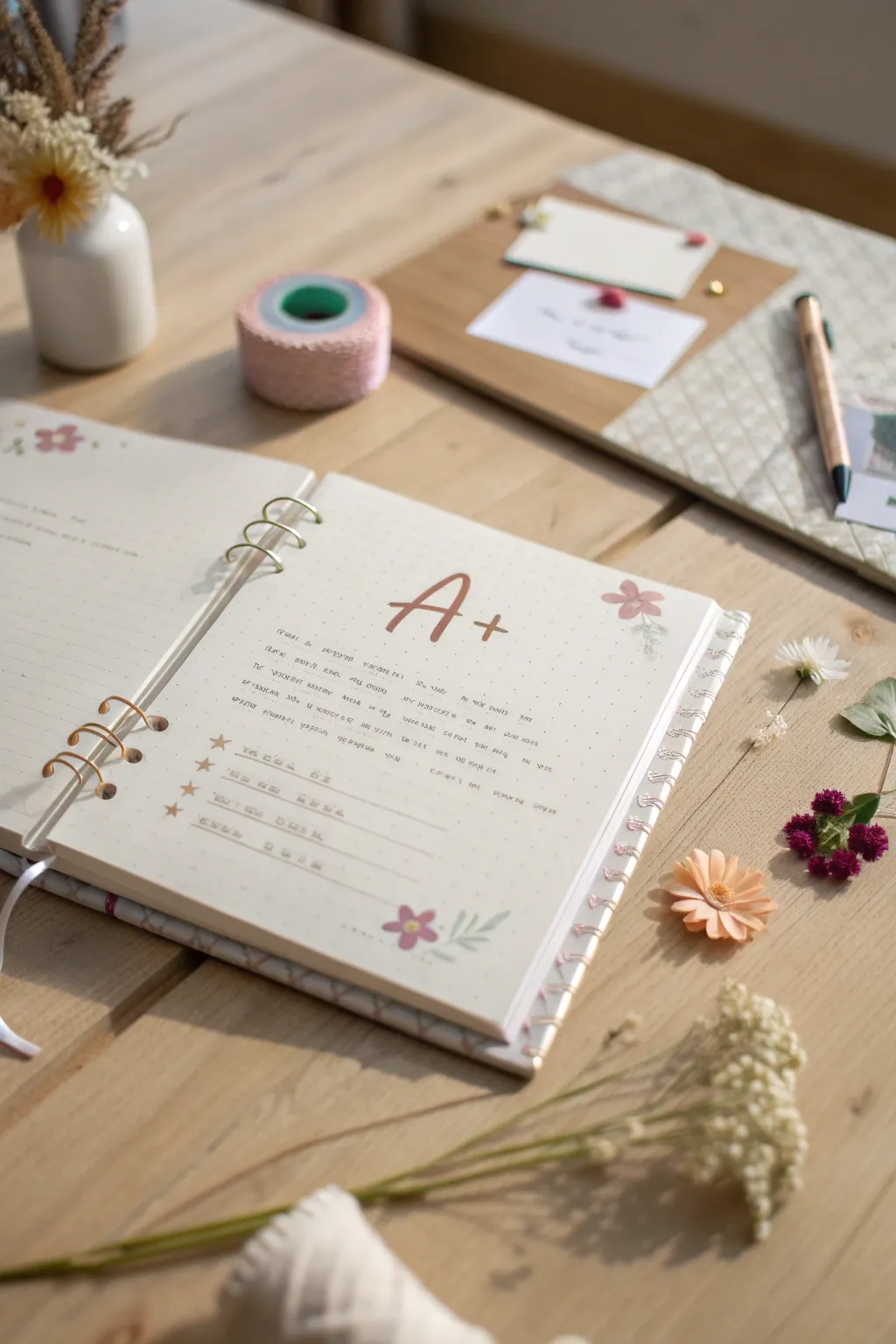 Celebrate your milestones with minimalist elegance and boho charm in your freshman year scrapbook.