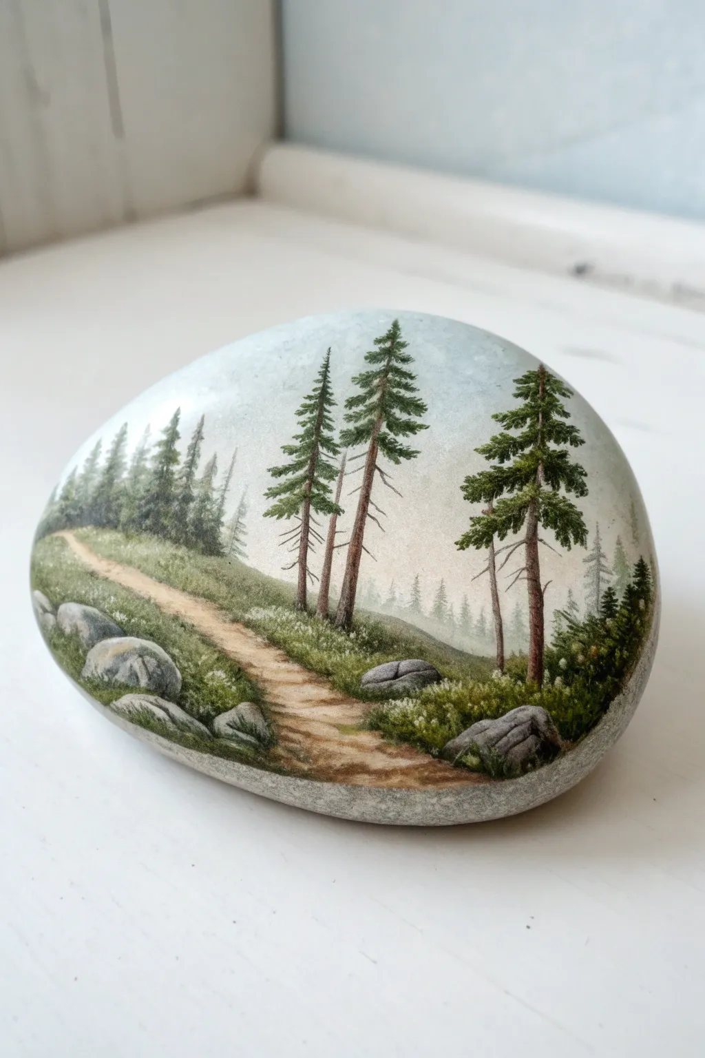 Capture cherished memories with a miniature landscape on a friendship rock, where simplicity meets artistic expression.