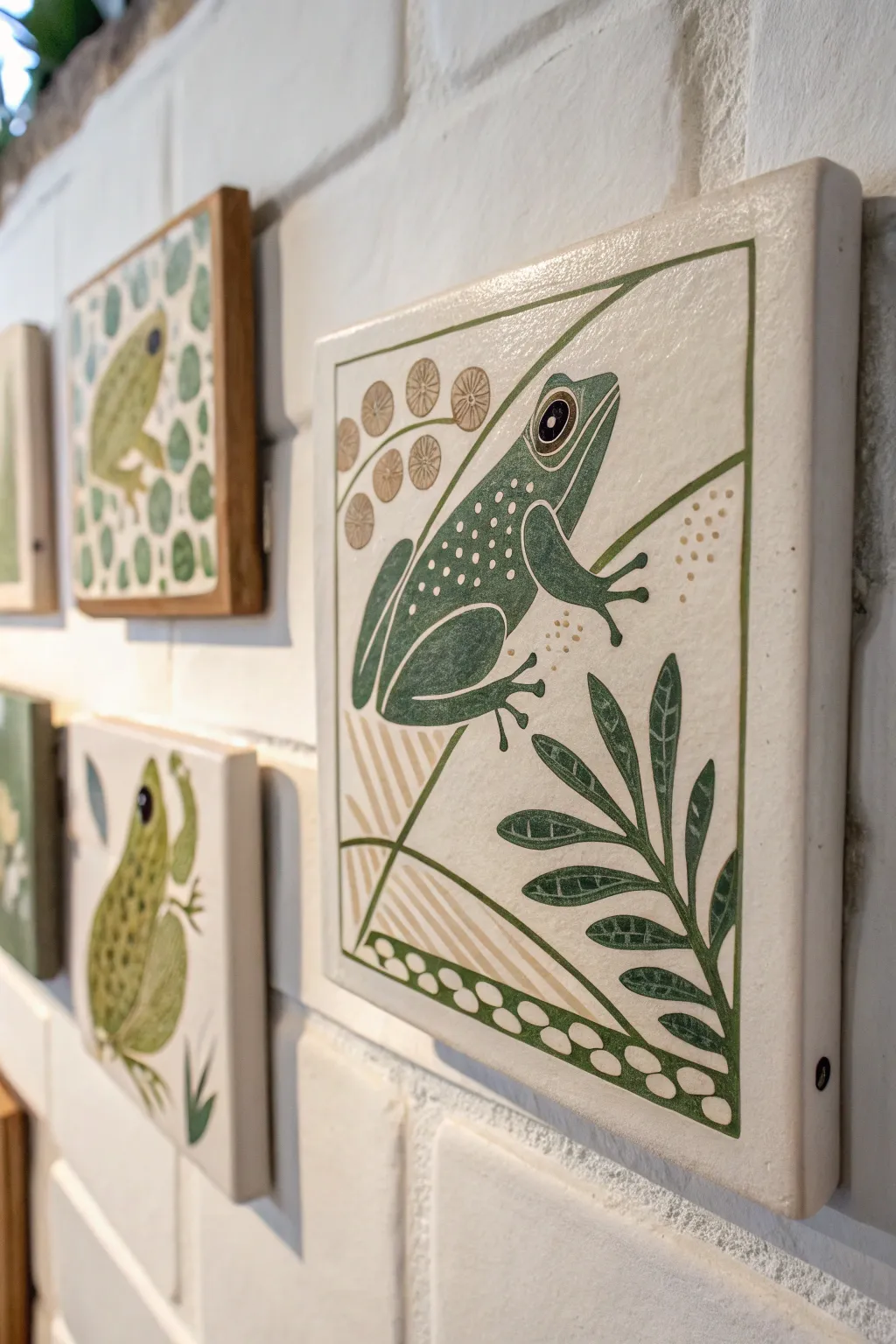 Elevate your gallery wall with the charm of handcrafted frog pottery.