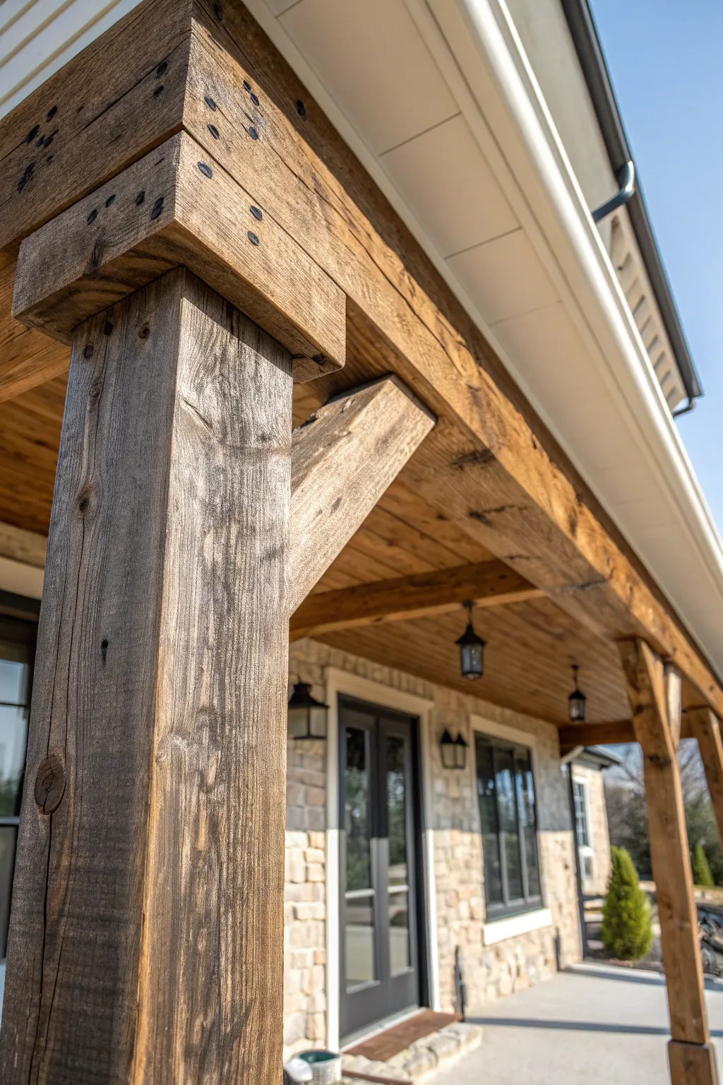 Sustainable Elegance: Reclaimed wood beams that tell a story.