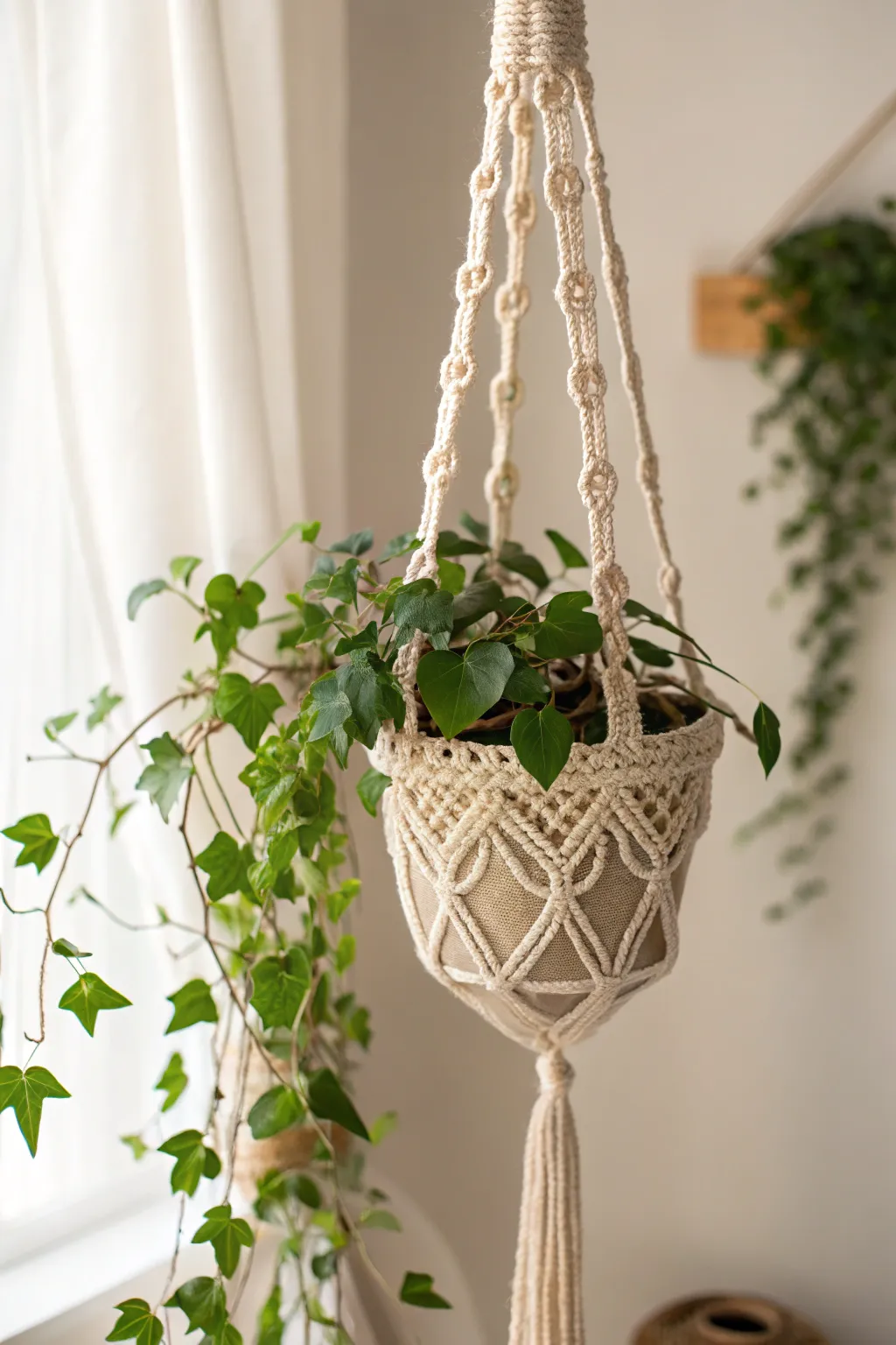 Add a touch of boho elegance to your home with a handcrafted crochet plant hanger—where simplicity meets natural beauty.