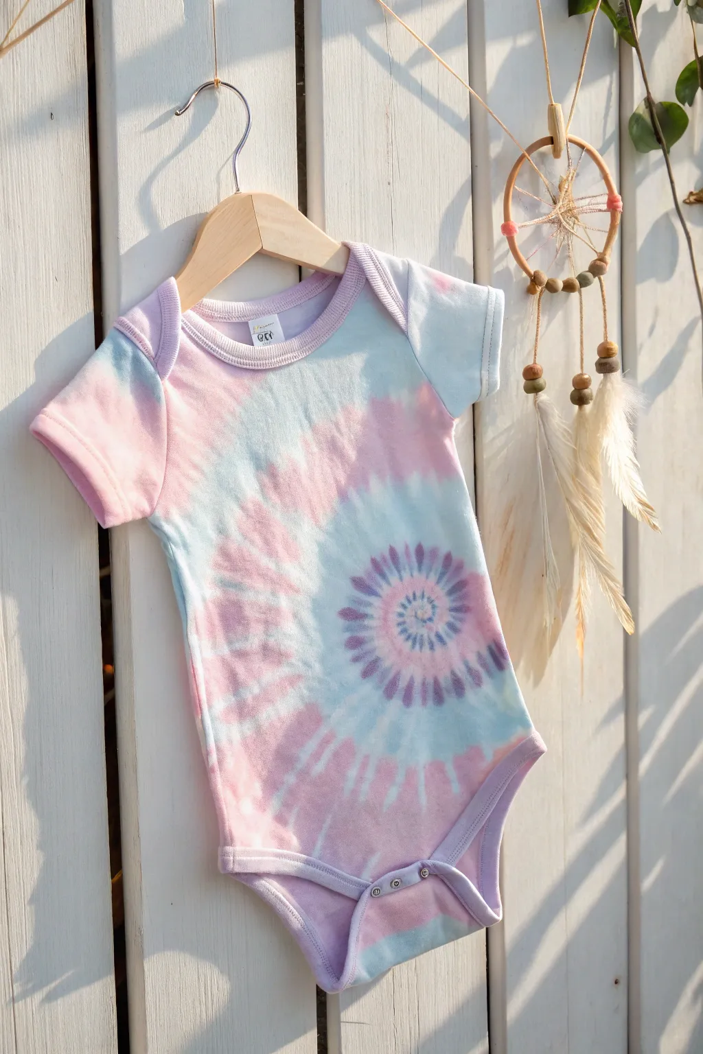 Add a splash of color to your little one's wardrobe with these charming tie-dye onesies, the perfect blend of Scandinavian simplicity and Boho flair.