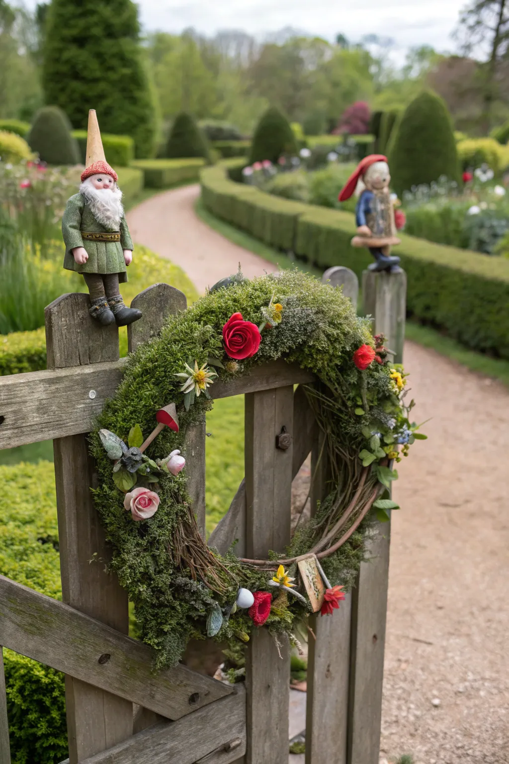 Gnome lovers rejoice with this playful wreath.