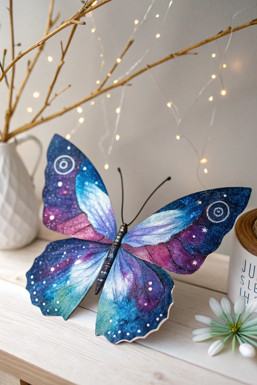 Transforming paper into a cosmic masterpiece: the enchanting galaxy butterfly.