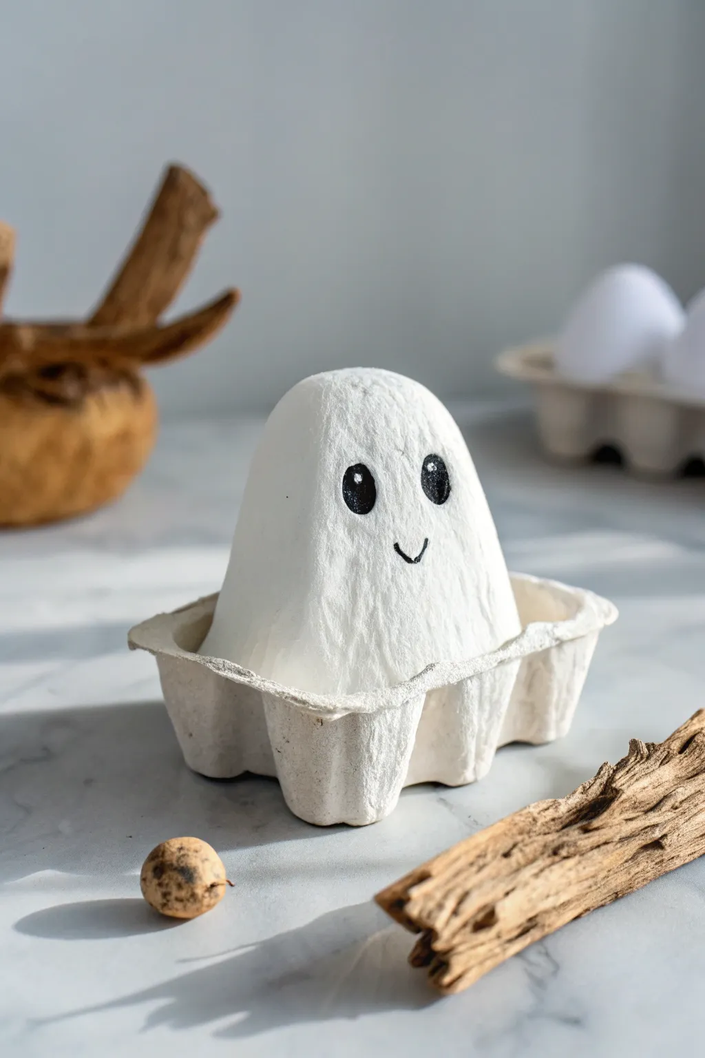 Enchant your space with these adorable egg carton mini ghosts—a delightful blend of minimalist and boho charm!