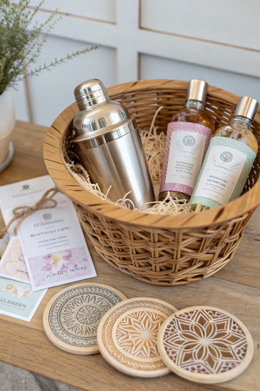 Elevate their cocktail hour with this chic, under $30 gift basket - where minimalist design meets boho charm.