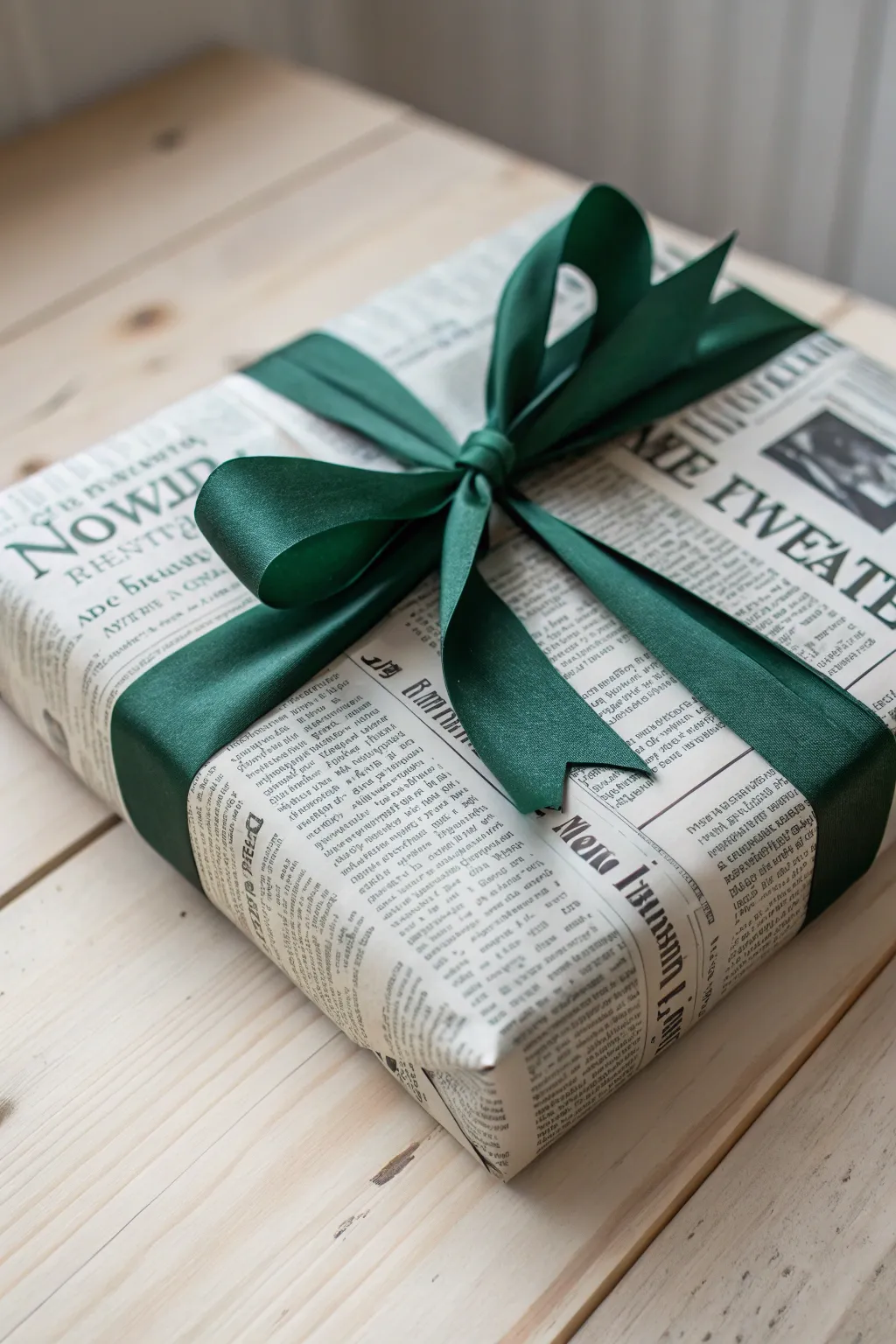 Eco-chic gift wrapping: Sustainable elegance with a bold touch.