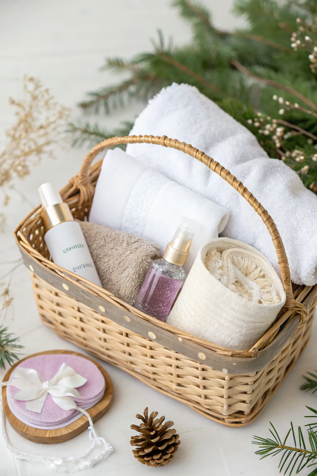 Transform her day into a serene escape with our spa day essentials basket, perfect for a cozy Christmas indulgence.