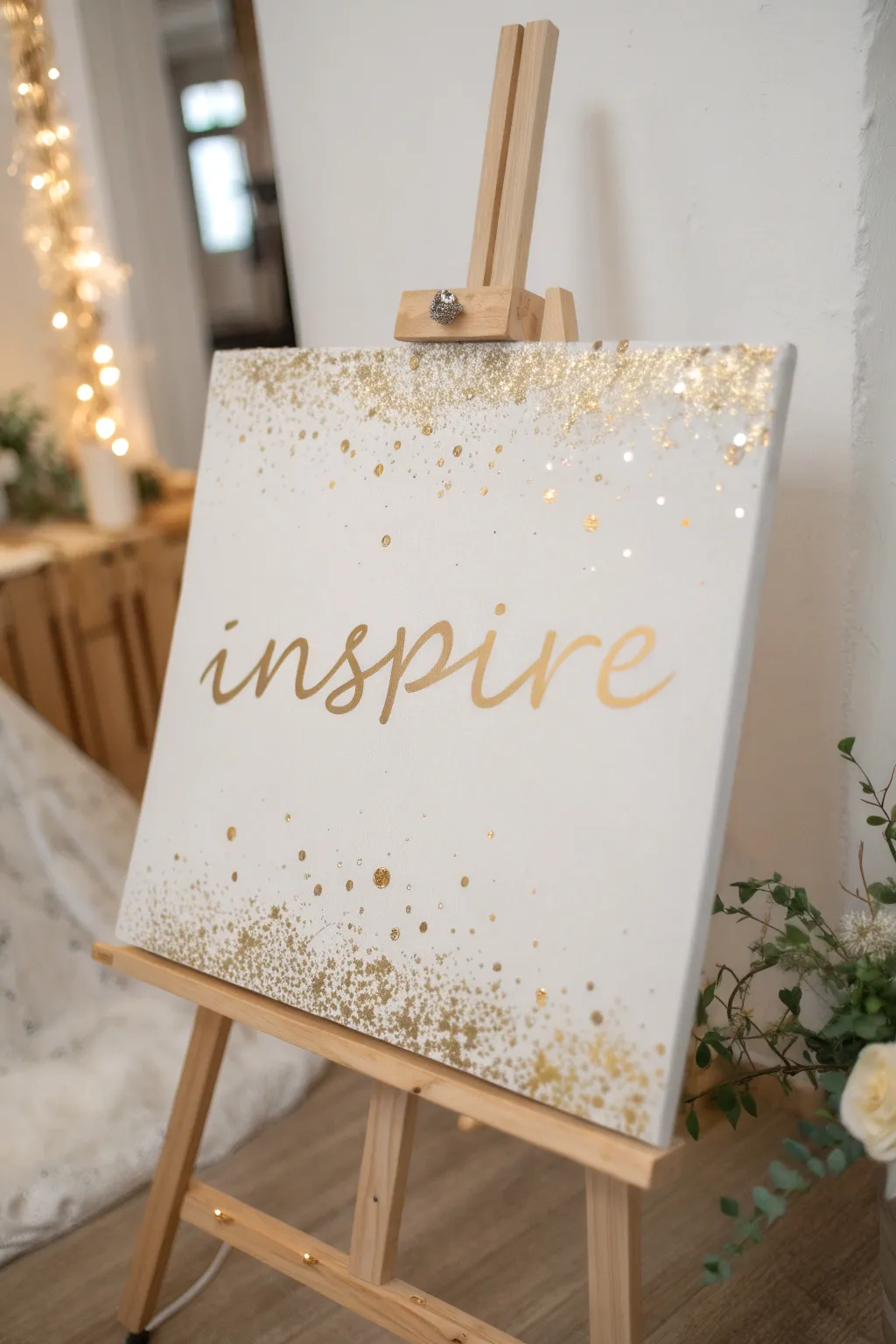 Elevate your space with shimmering words of inspiration. ✨