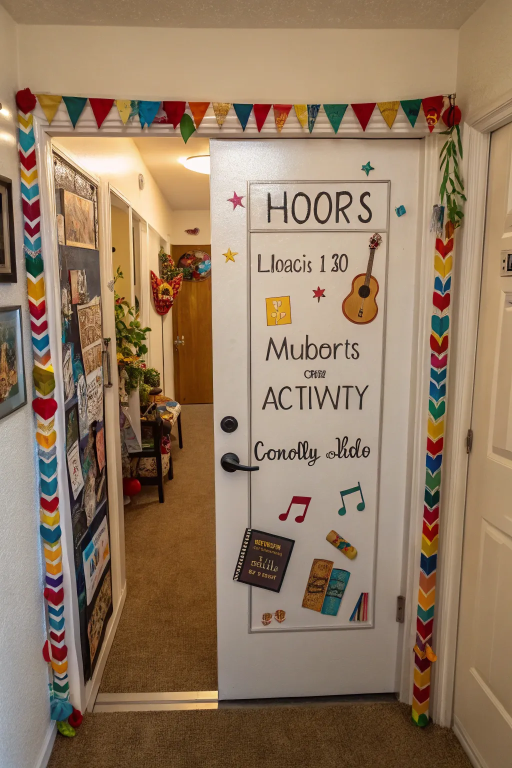 A personalized themed door cover.