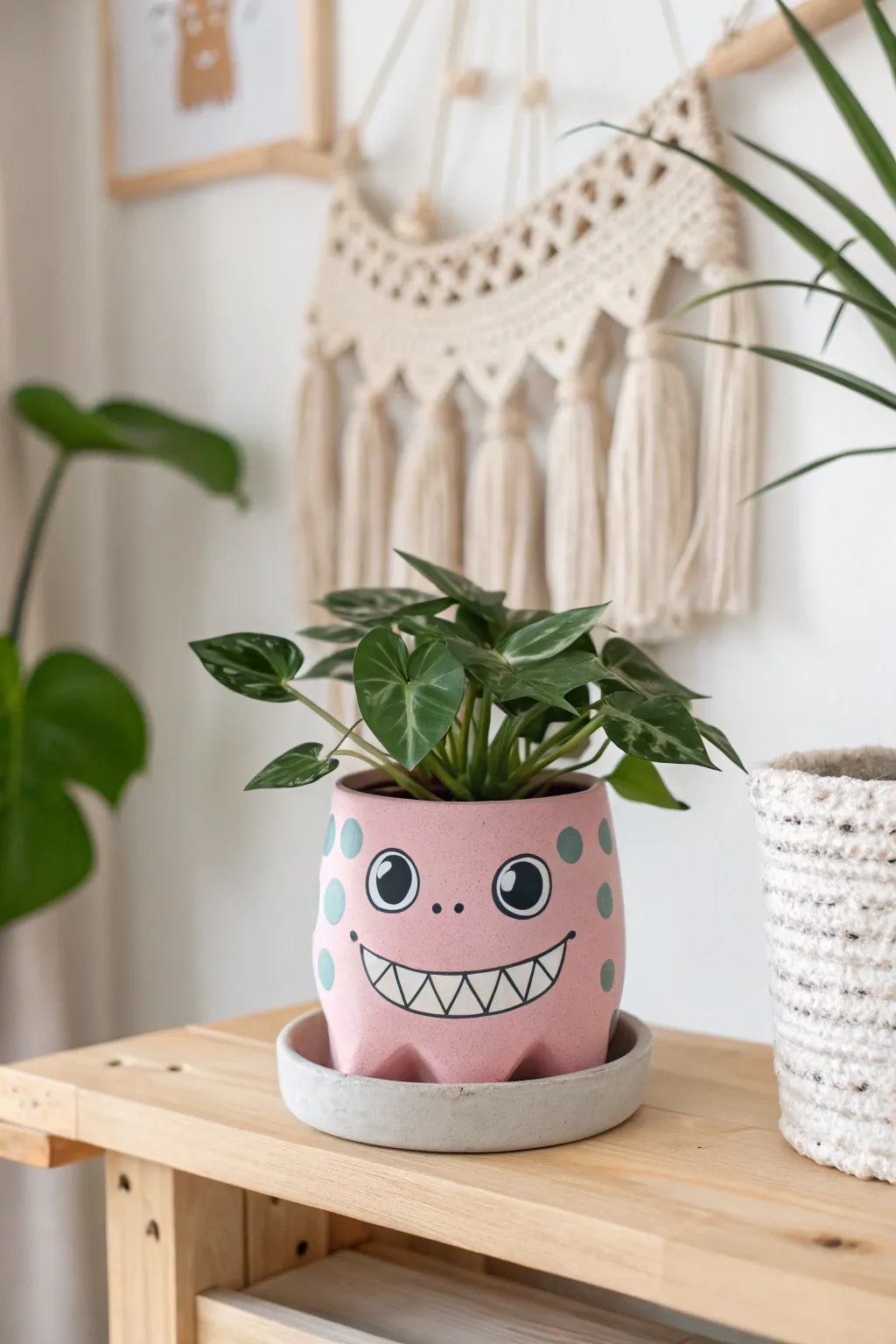 Bring a touch of playful charm to your home with these delightful monster planters! Perfect for a cozy, minimalist space. 🌿✨