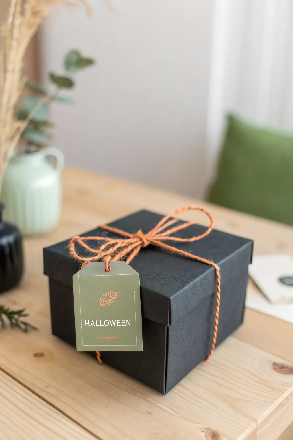 Elevate your Halloween decor with this chic, minimalist box design that perfectly blends Scandinavian simplicity with a boho twist.