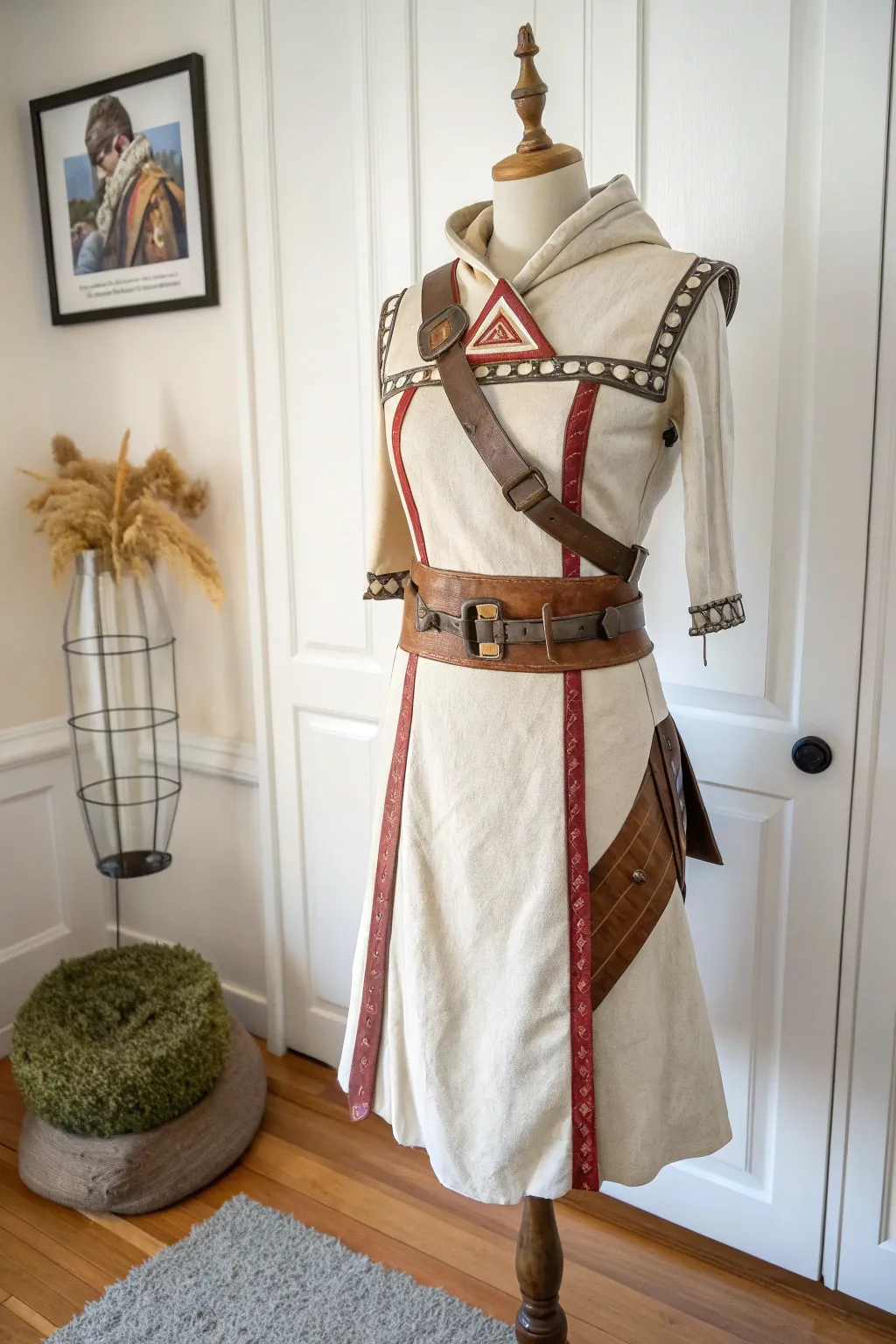 Step into the digital world with minimalist elegance: A Scandinavian-inspired video game costume for Halloween.