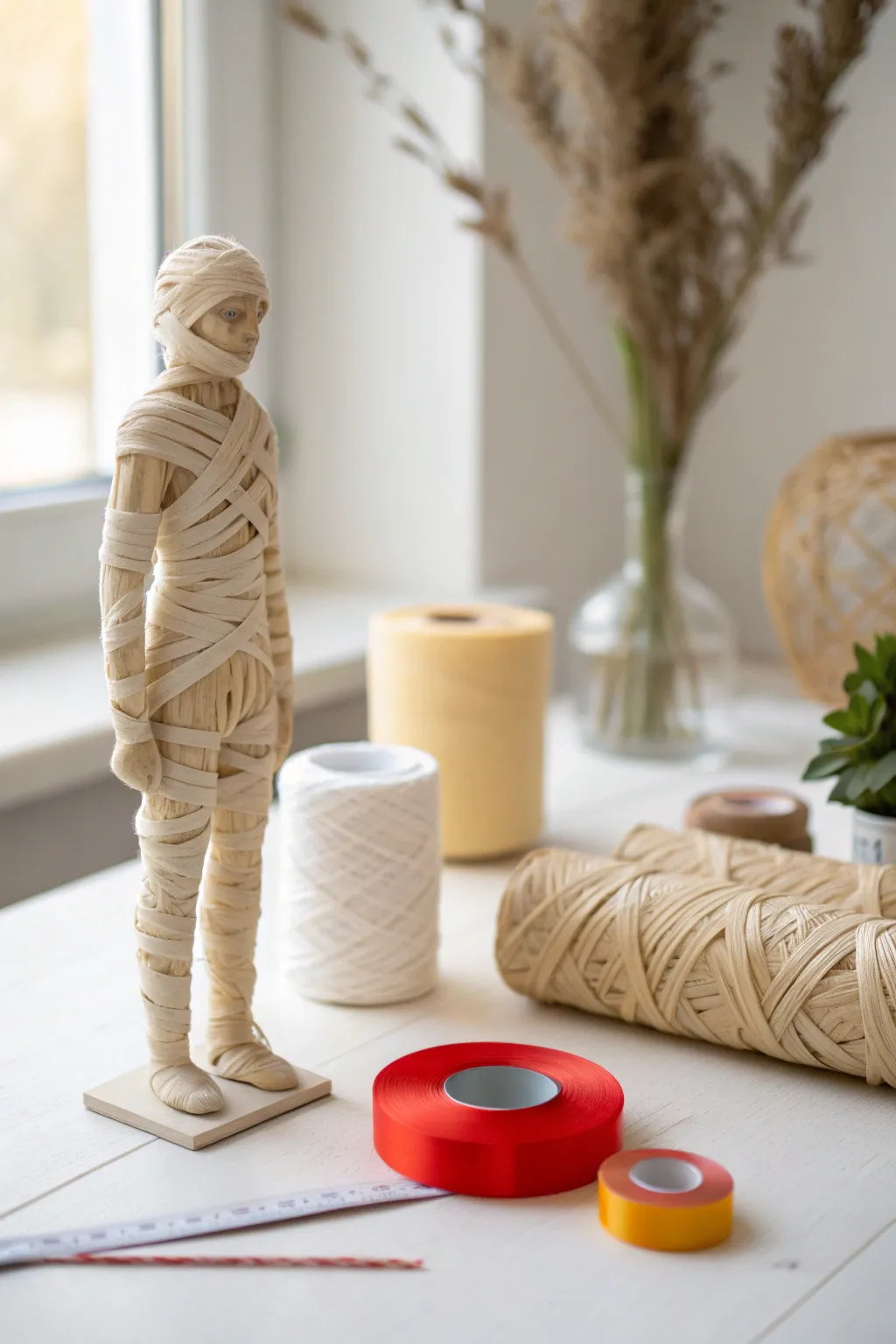 Unleash creativity with these charming masking tape mummies—where simplicity meets boldness in a playful craft adventure!