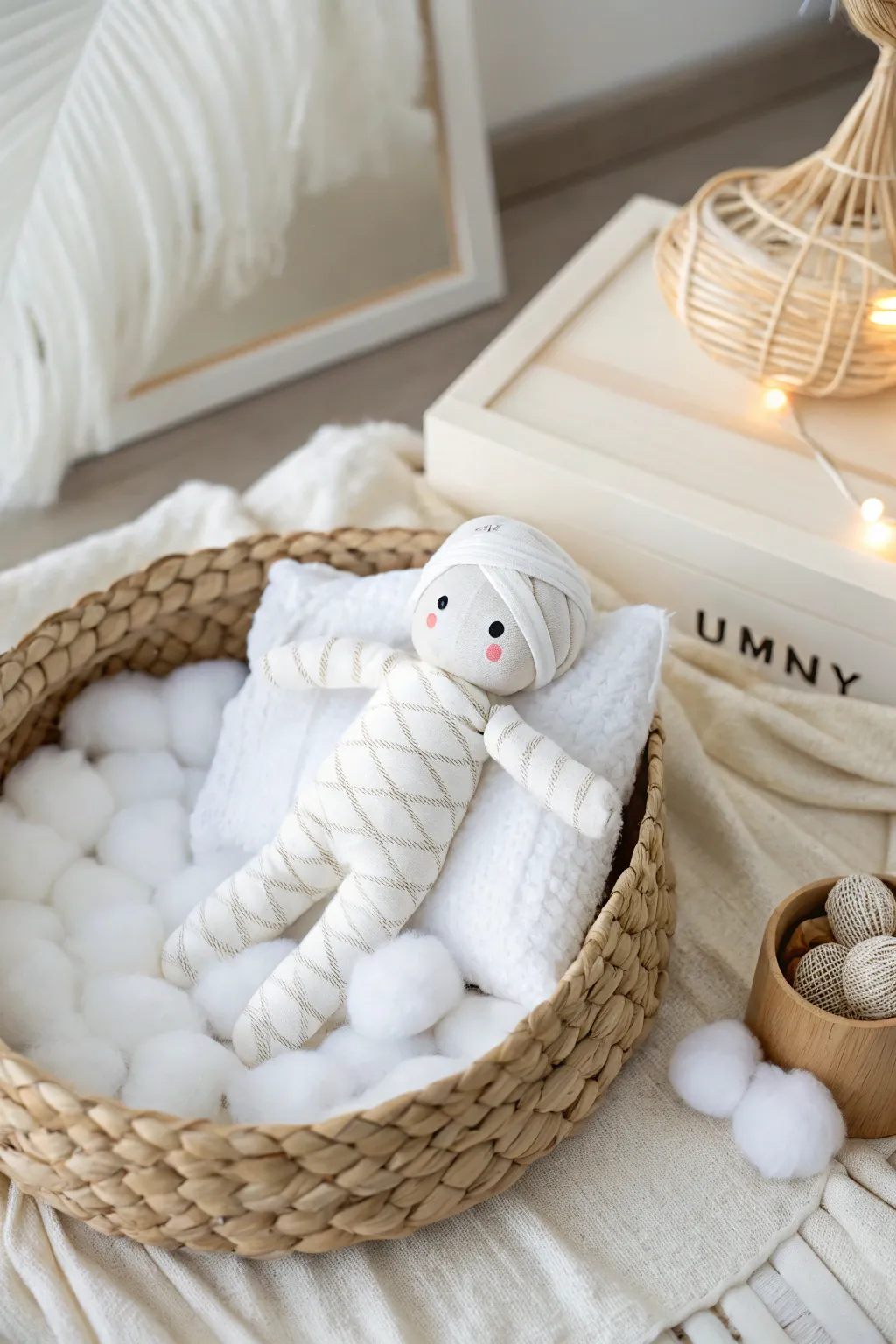 Embrace the spooky simplicity with our Mummy Madness: where minimalism meets Halloween magic.