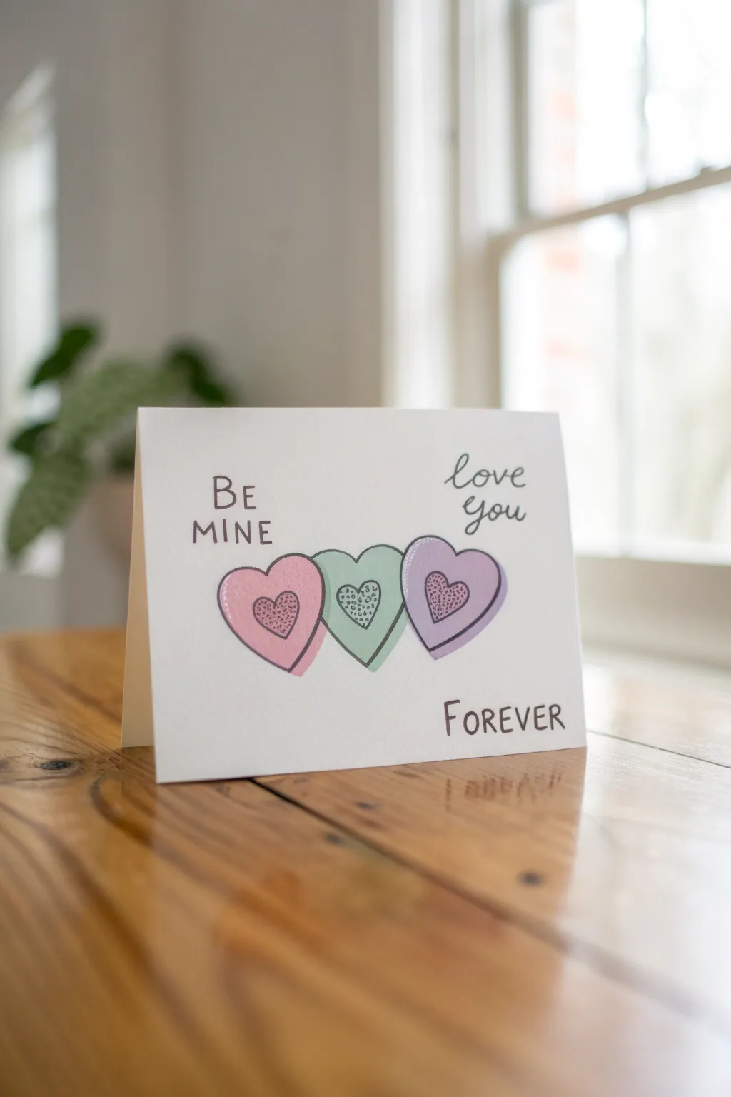 Capture the nostalgia with hand-drawn candy hearts for a personalized Valentine's Day touch.