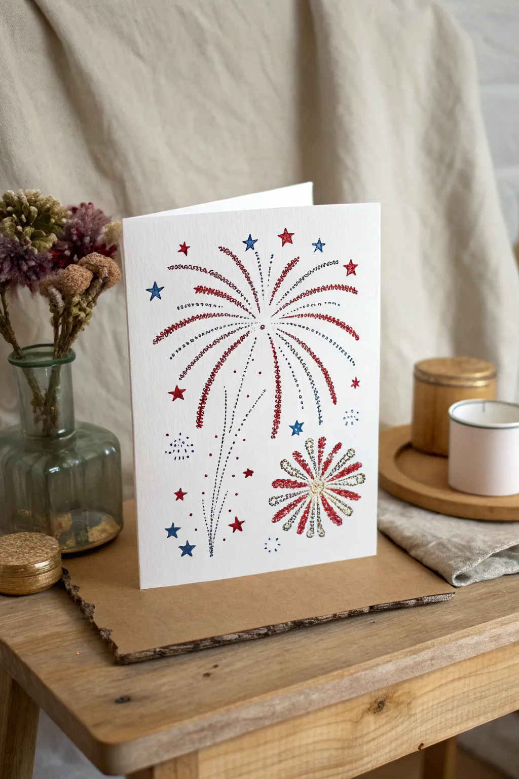 Celebrate the 4th of July with a touch of sparkle and simplicity. ✨🎆 #HandmadeCards #MinimalistDesign