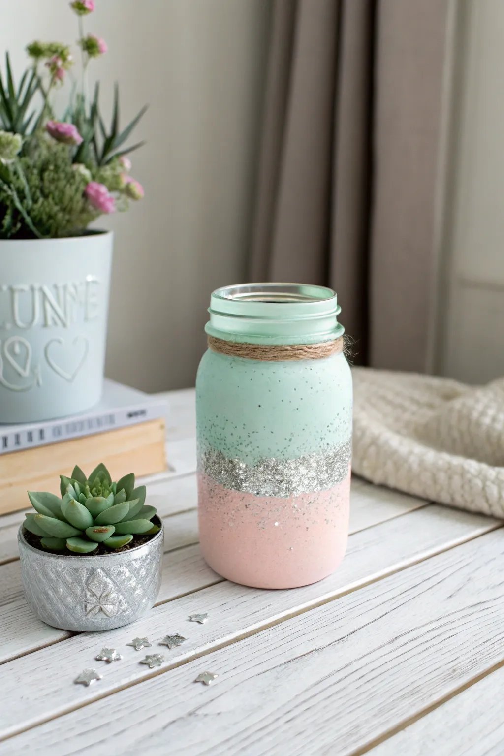 Craft your own magic: Transform a humble mason jar into a dreamy decorative piece.