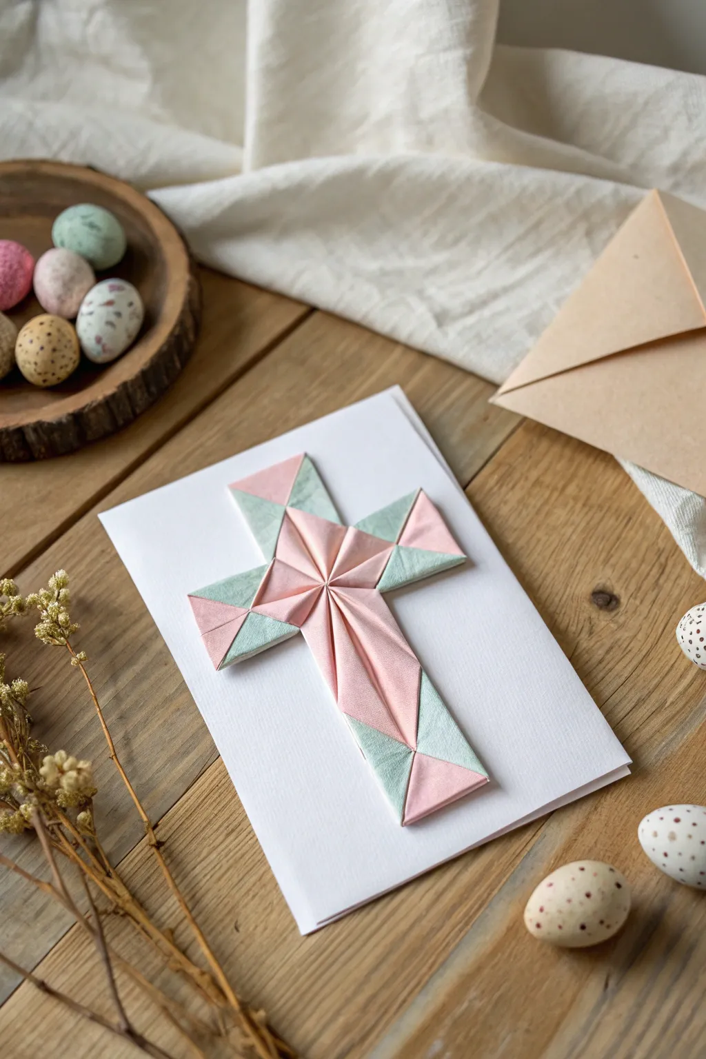 Elevate your Easter greetings with a touch of craftsmanship: discover the art of origami crosses.