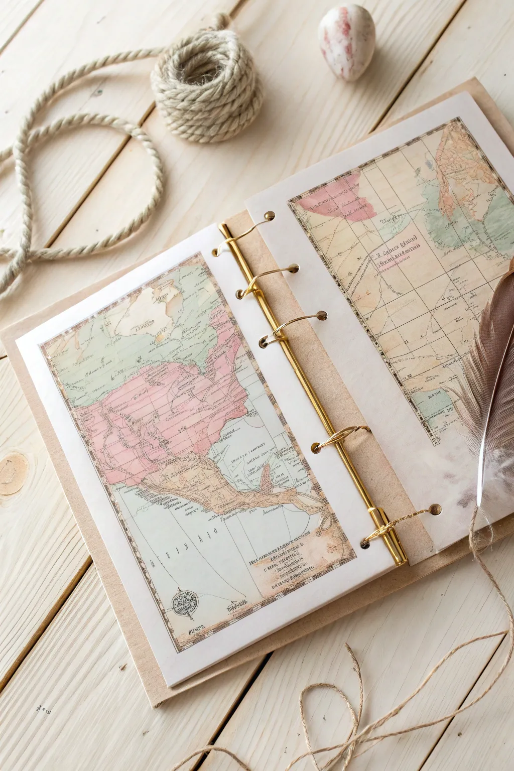 Capture your travel memories with the timeless elegance of map backgrounds in your scrapbook designs.