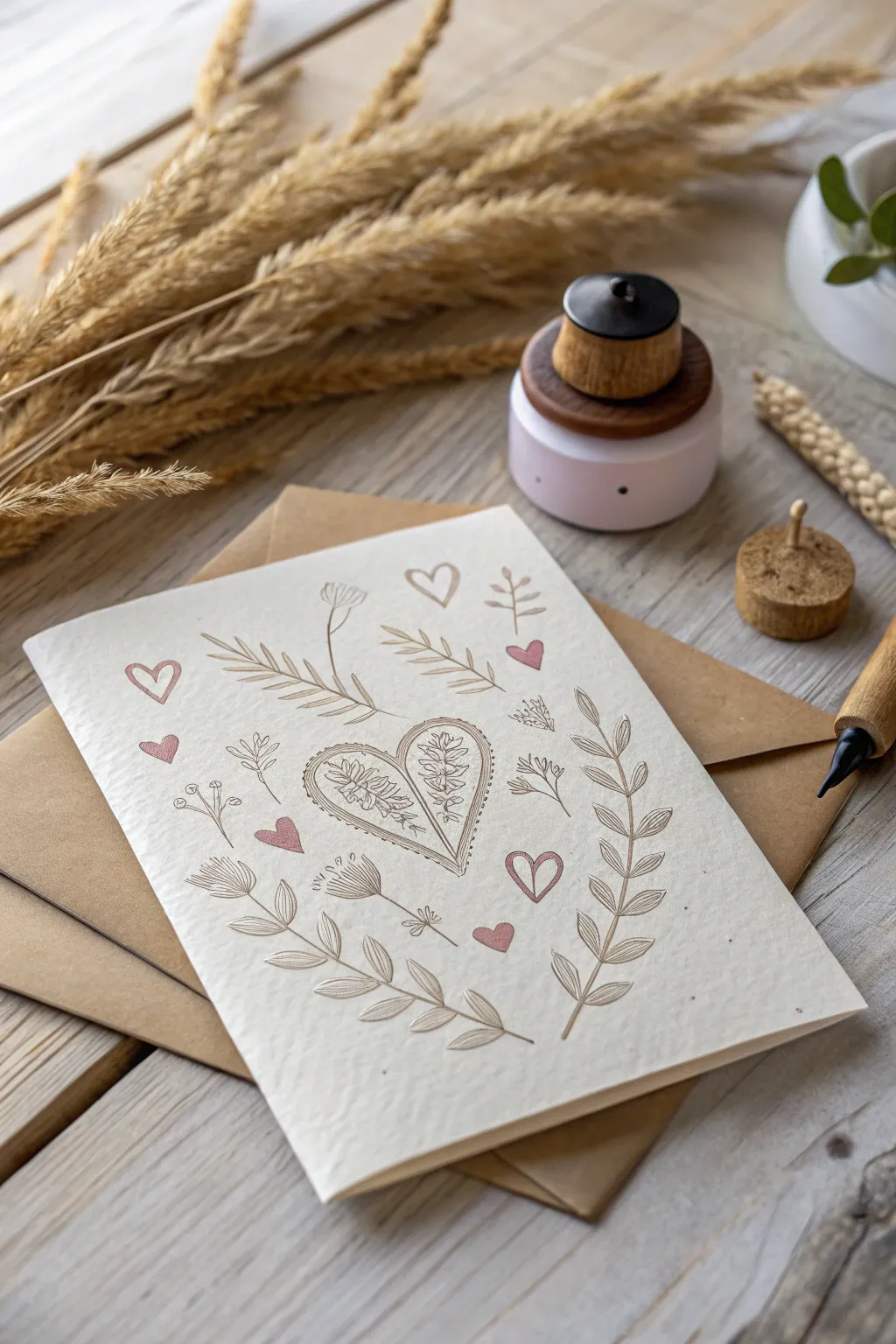 Craft your love with simplicity and elegance: A stamped Valentine card that speaks from the heart.