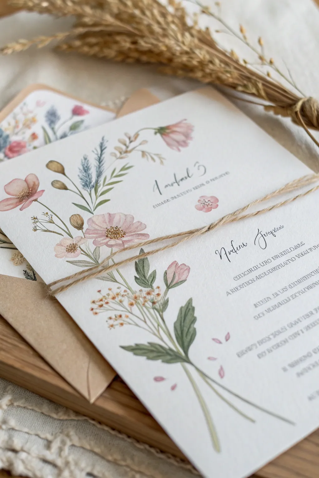 Artistry in Every Detail: Elevate your wedding invites with hand-painted elegance.