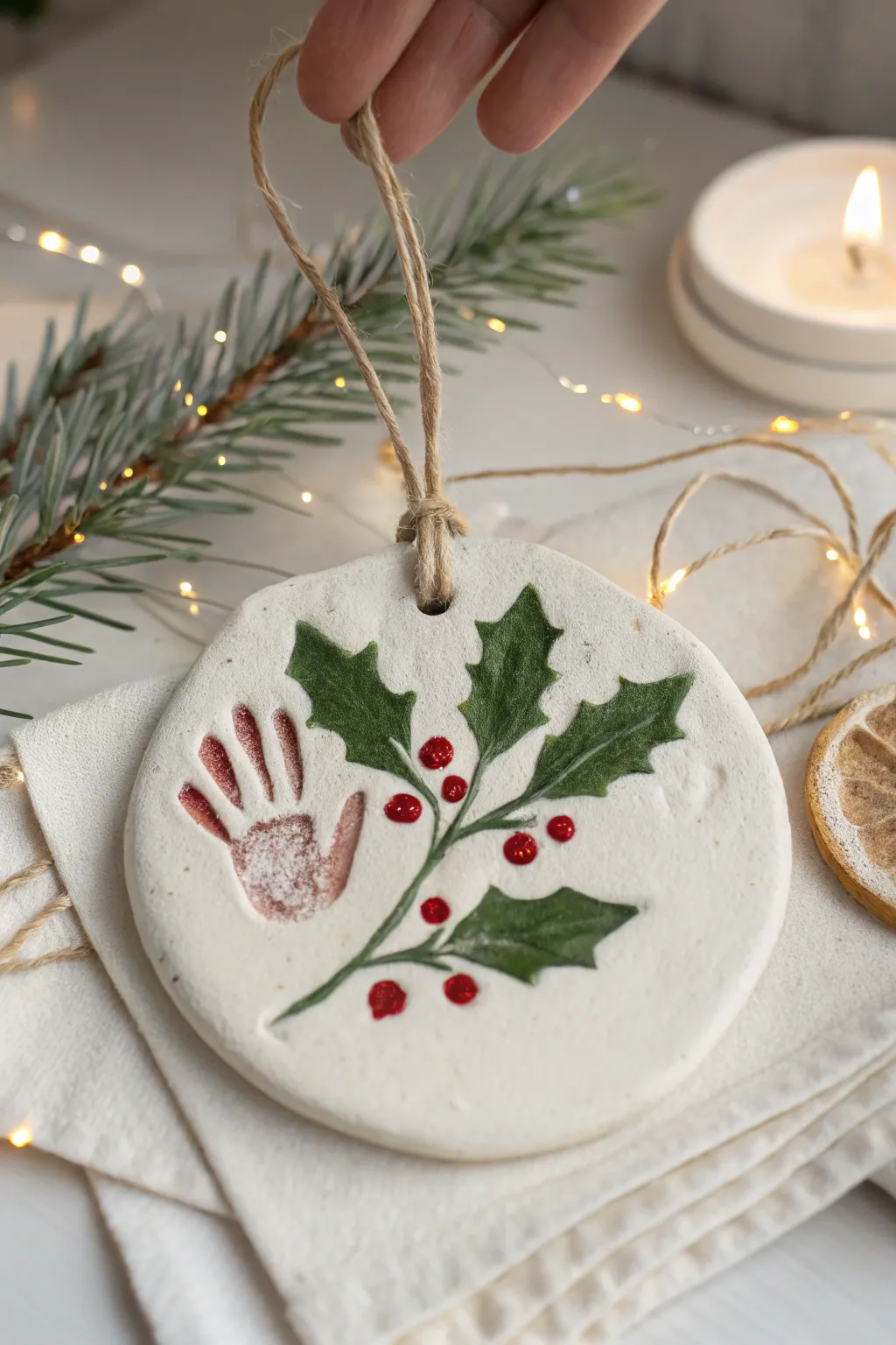 Capture the essence of holiday charm with a handcrafted mistletoe ornament, perfect for adding a touch of romance to your festive decor.