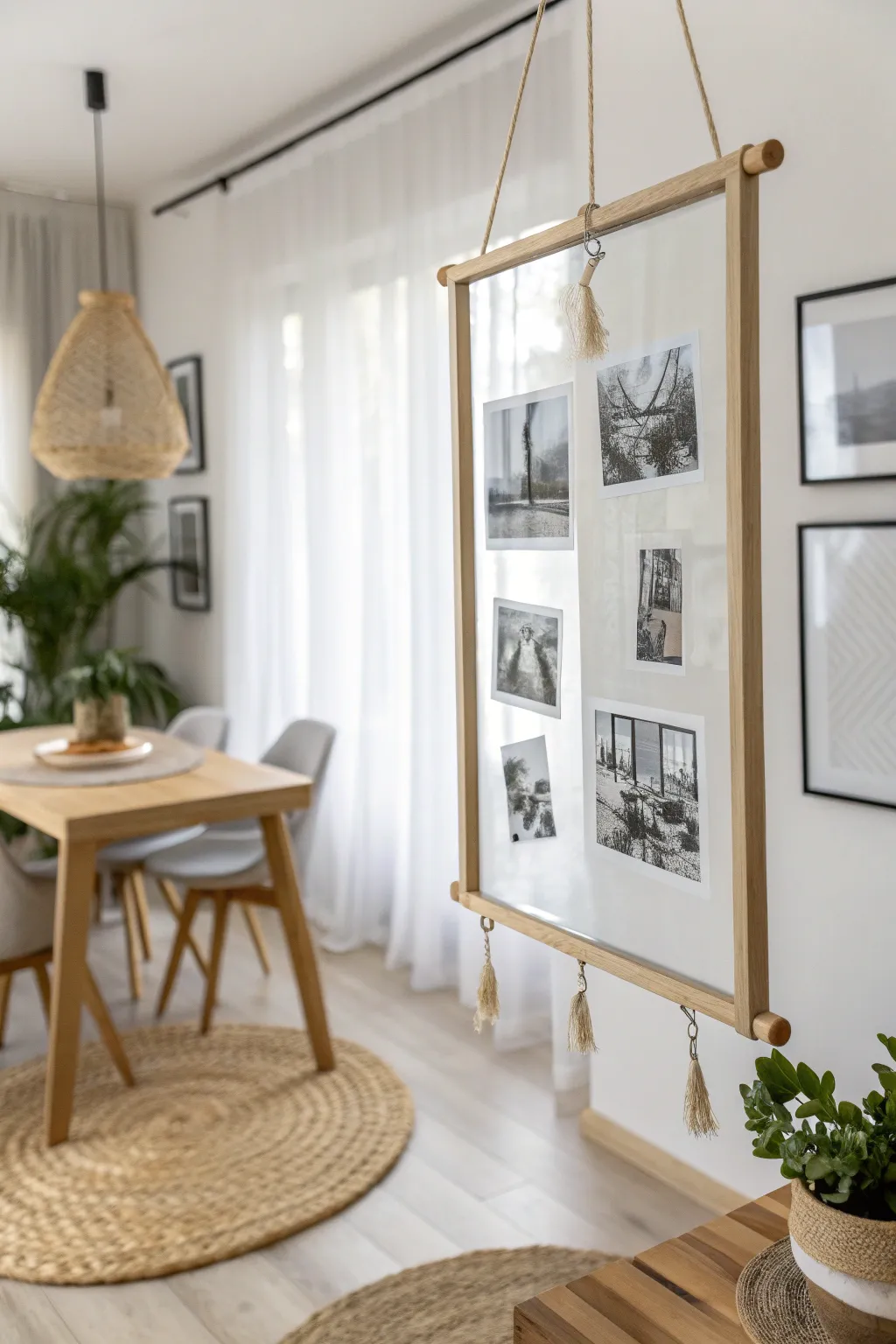 Elevate your photo display with chic floating frames for a modern, airy aesthetic.