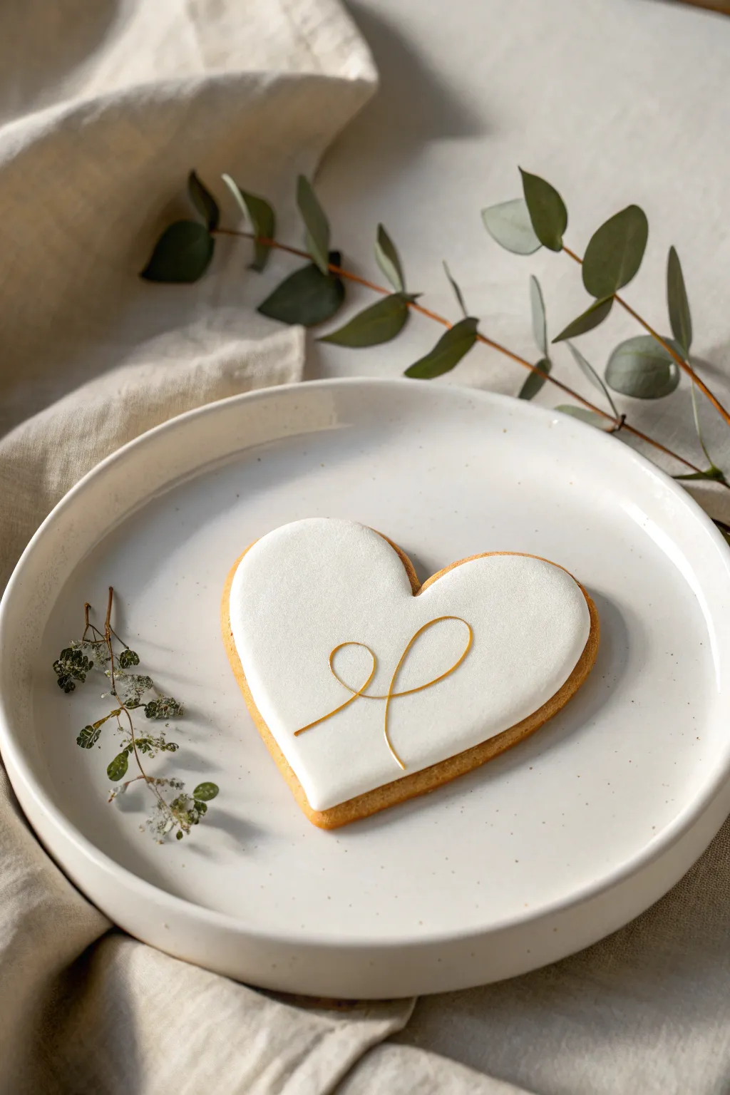 Simplicity at its finest: A heart cookie that whispers elegance with every bite.