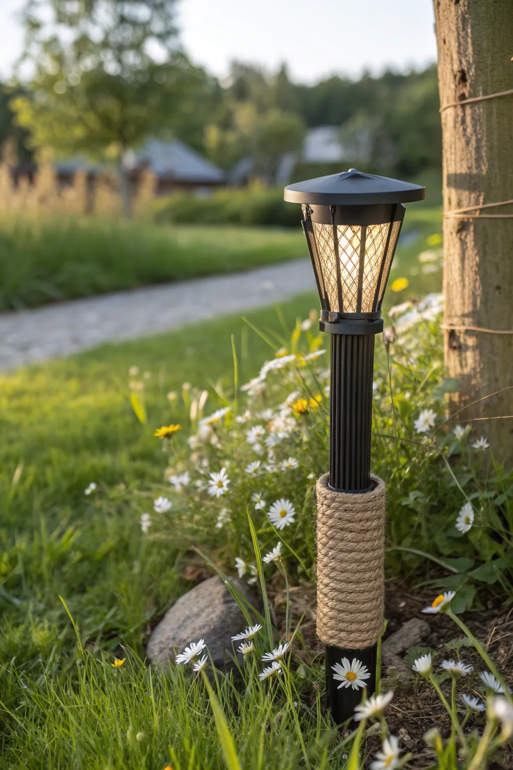 Illuminate your garden with style and a secret: a hidden key within this elegant solar light.
