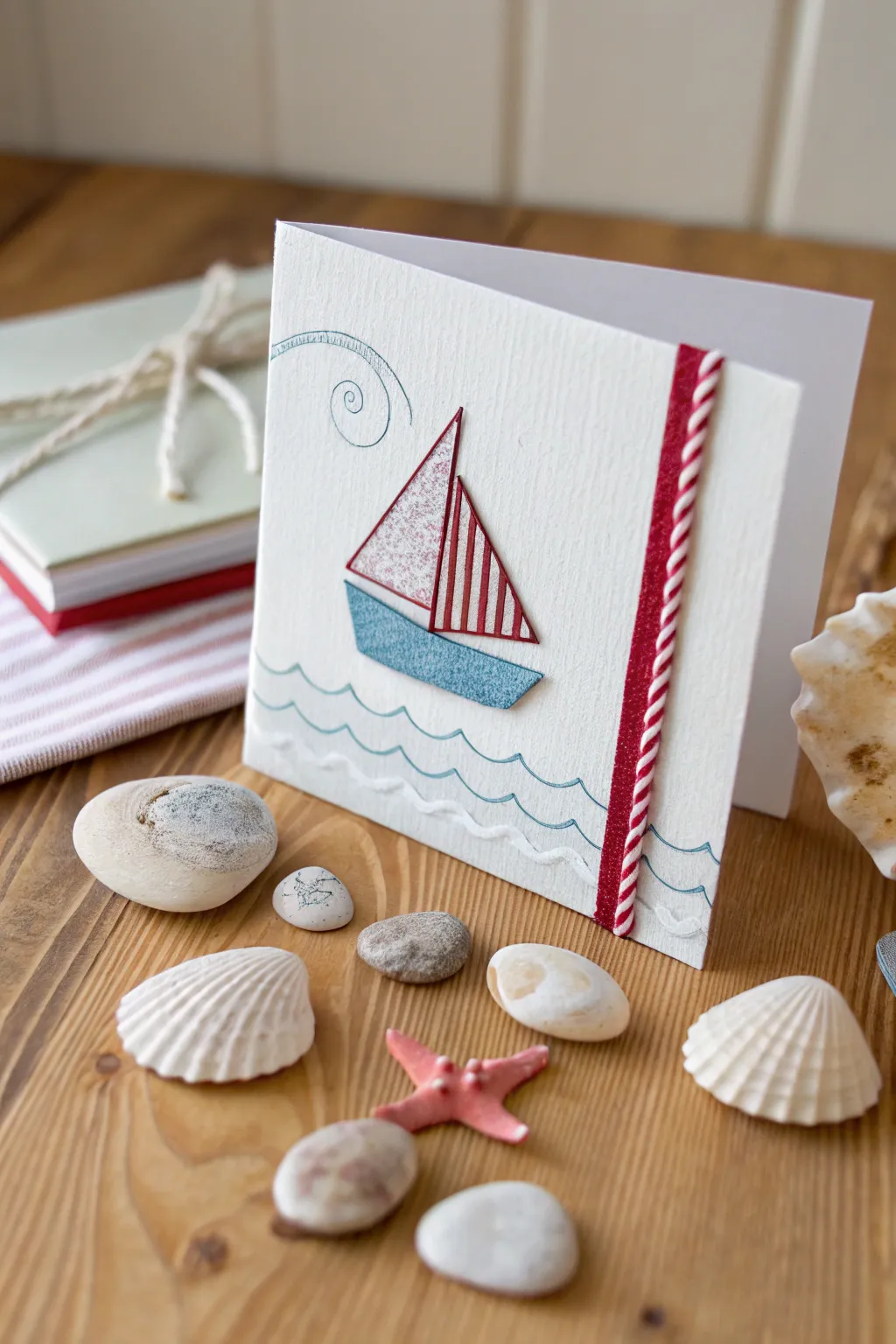Sail into creativity with this charming nautical-themed baby boy card—where simplicity meets a touch of boho elegance.