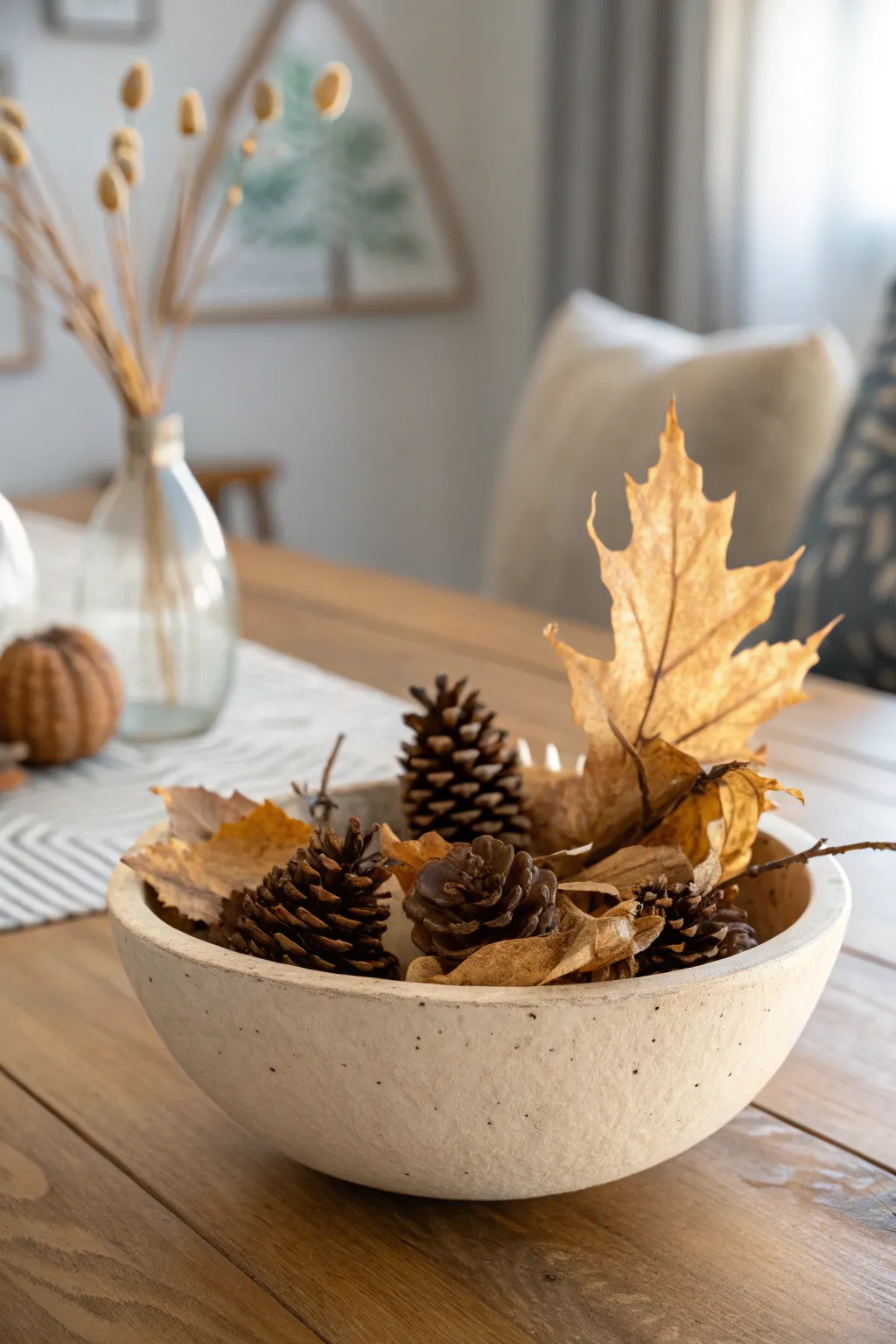 Embrace the beauty of the season with this elegant, nature-inspired baptism centerpiece.
