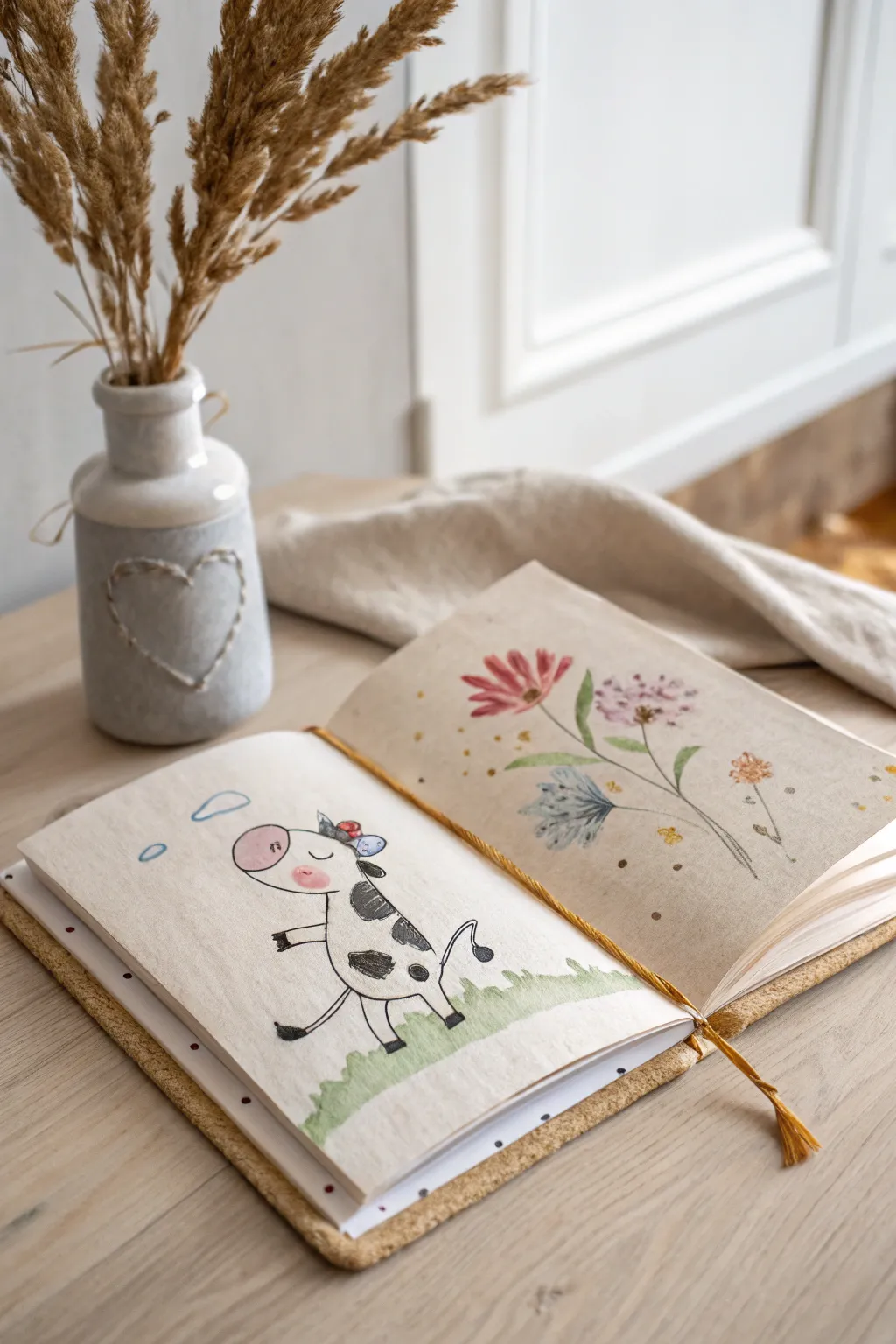 Explore the magic of animal sounds with this charming handcrafted preschool book, blending minimalism and natural beauty.