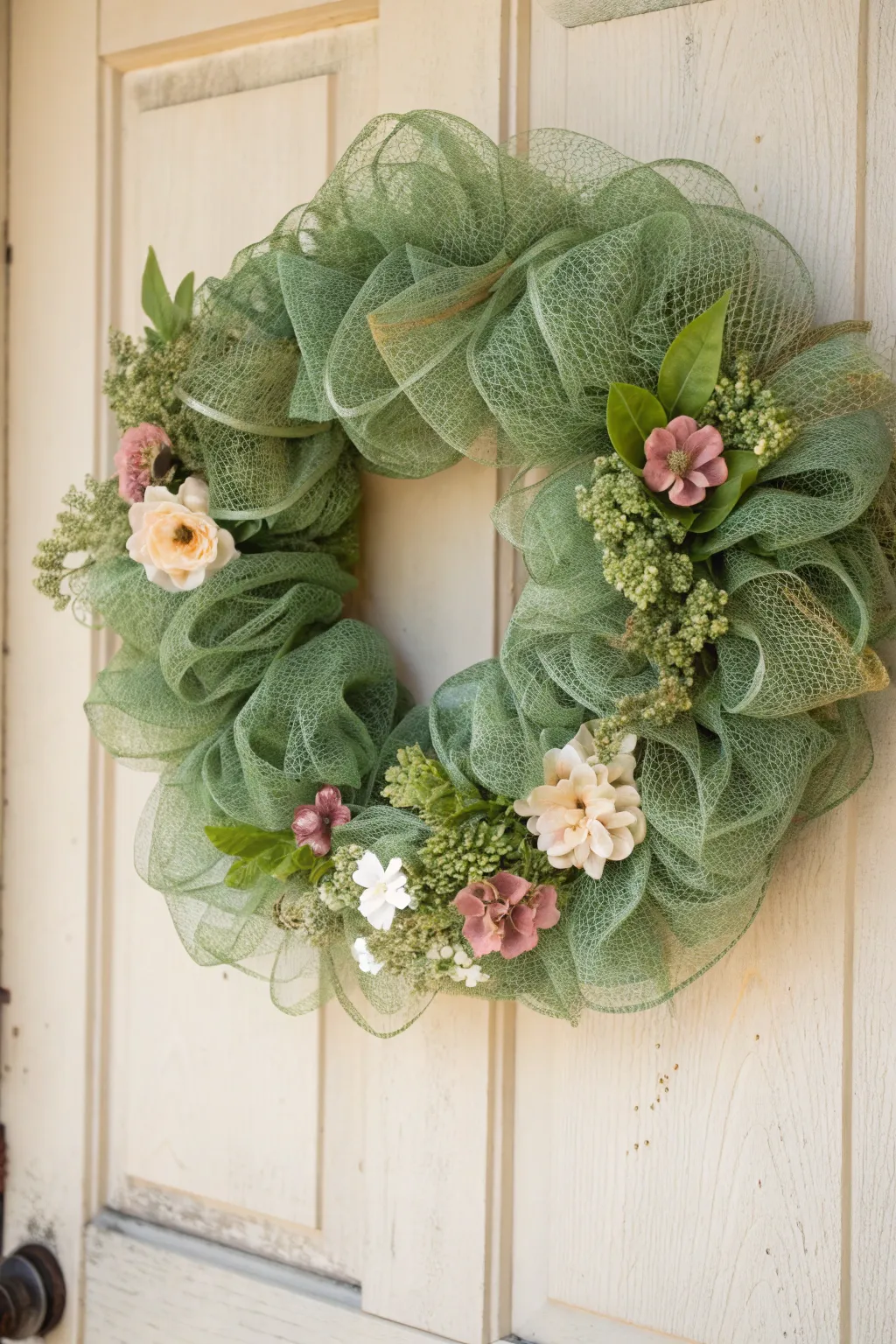 Elevate your garden party with a touch of timeless elegance: a handcrafted deco mesh wreath that blooms all year round.