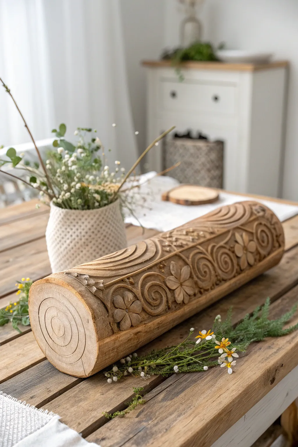 Embrace nature's artistry with handcrafted log molds for your garden.
