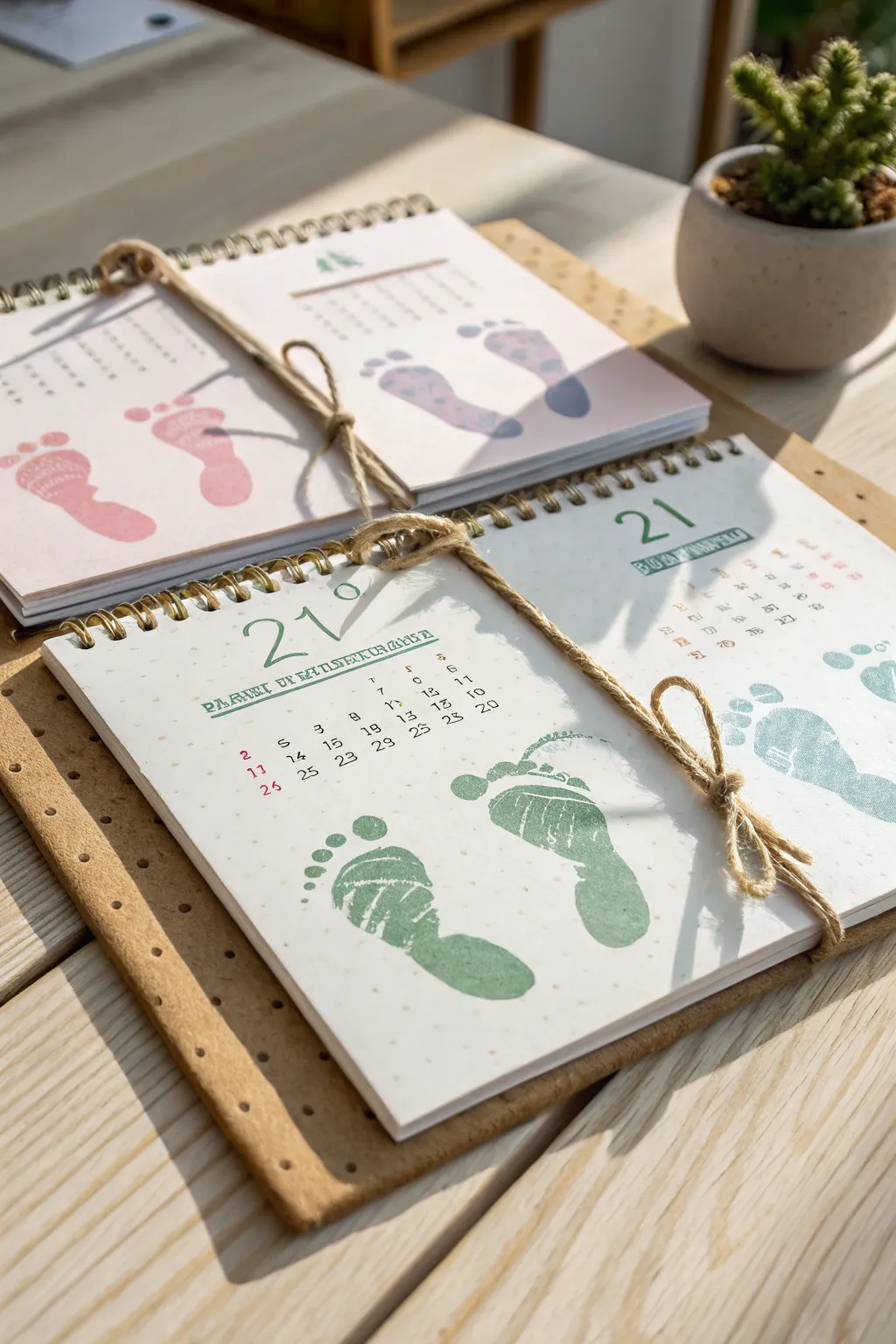 Capture precious moments with a charming footprint calendar—the perfect blend of simplicity and heartfelt memories. ✨👣