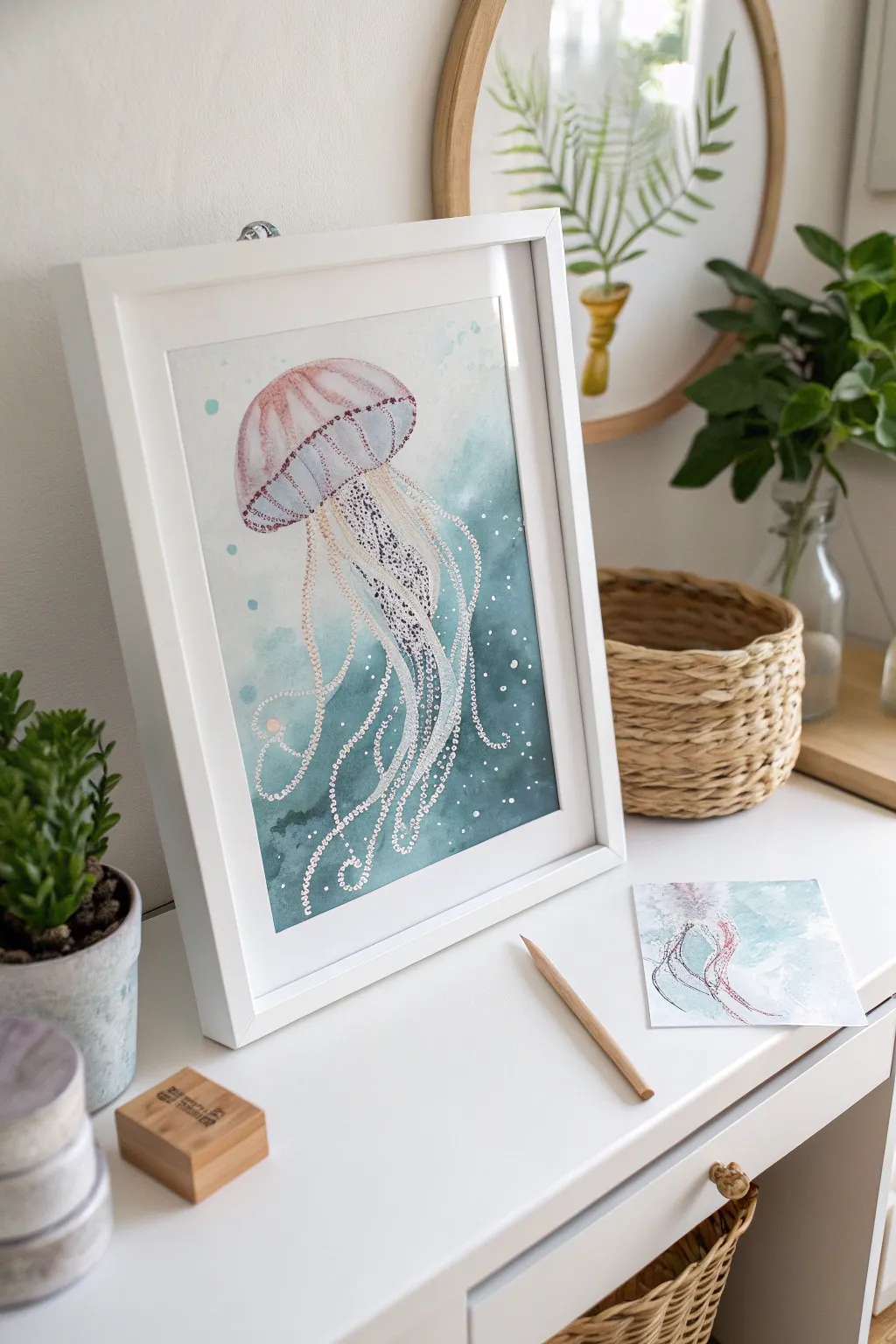 Dive into creativity with this stunning watercolor resist jellyfish!