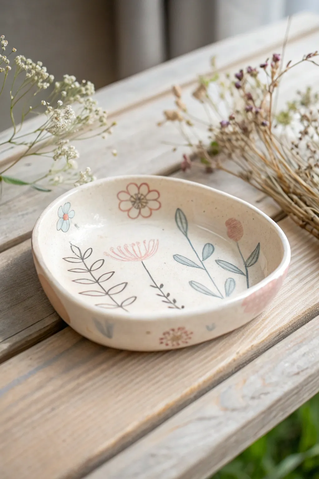 Elevate your space with this charming kawaii trinket dish, where Scandinavian minimalism meets boho elegance.