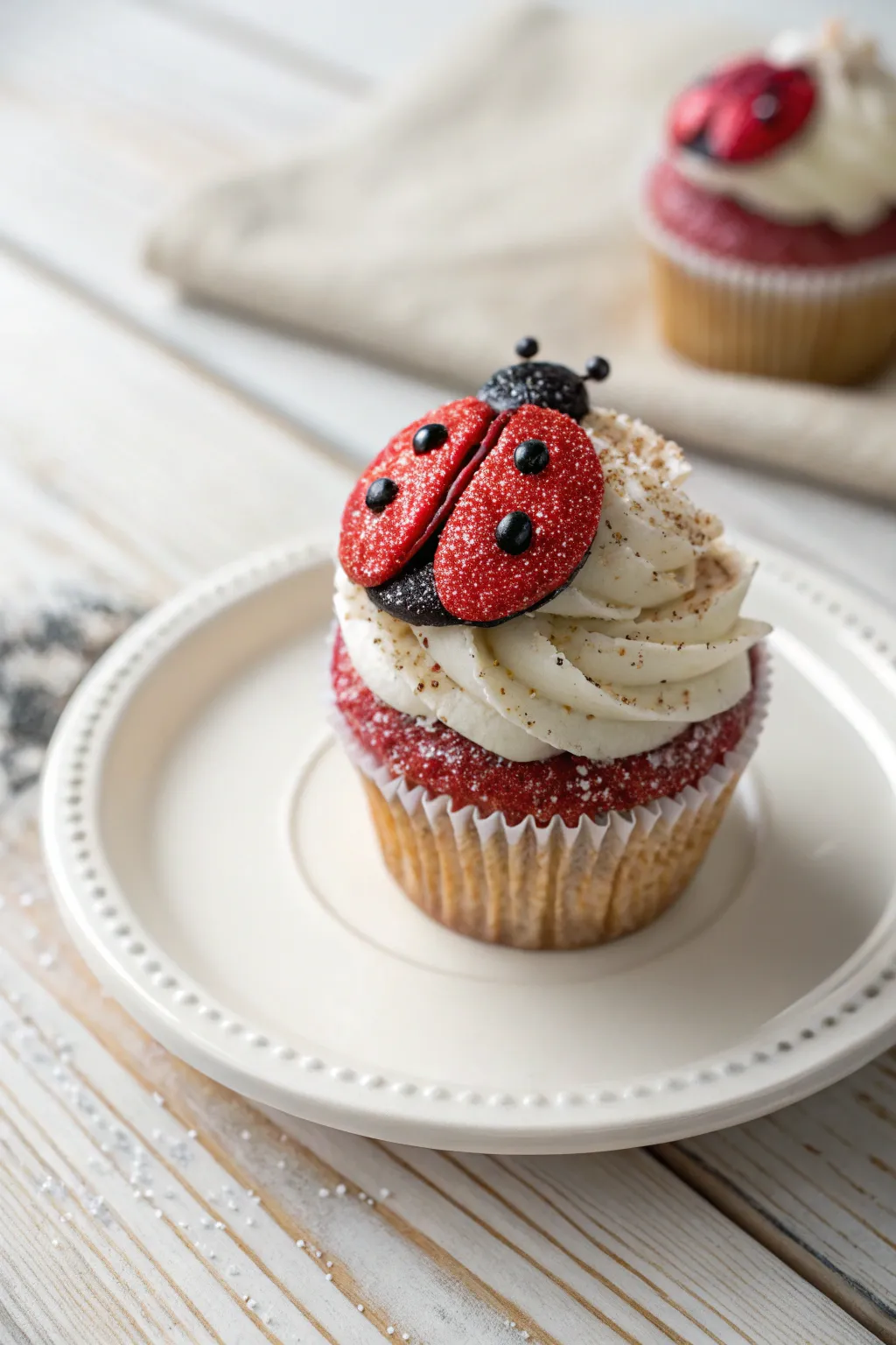 Add a touch of sparkle to your celebration with these enchanting ladybug cupcakes!
