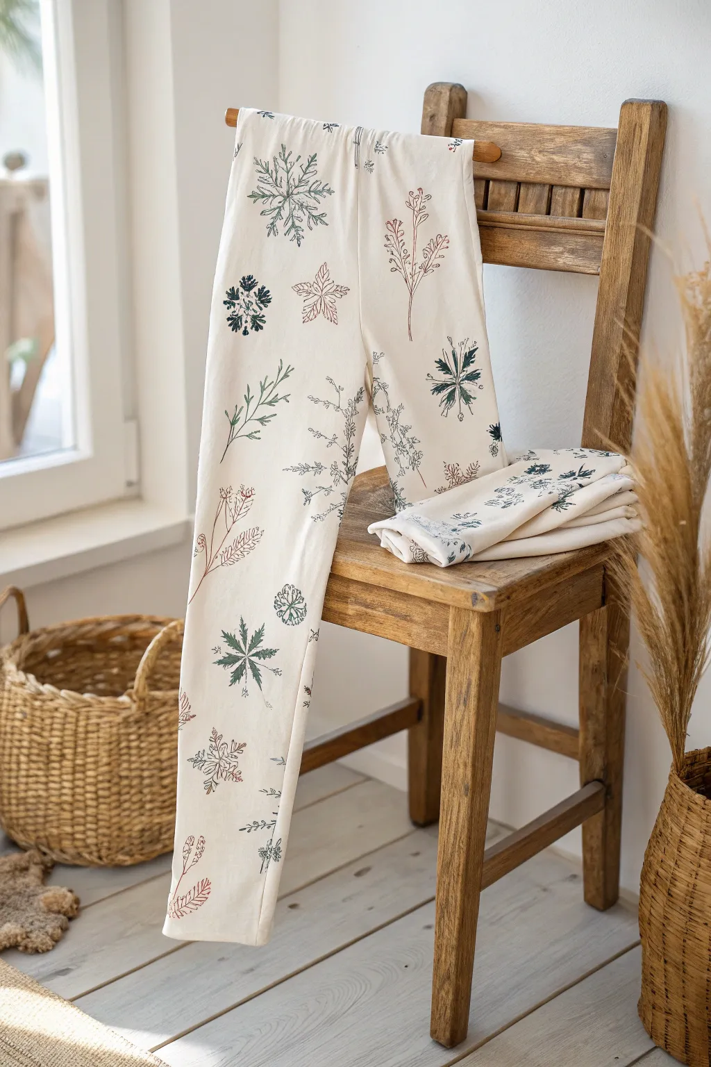 Celebrate the seasons with elegance: leggings that embrace nature's beauty through minimalist design.