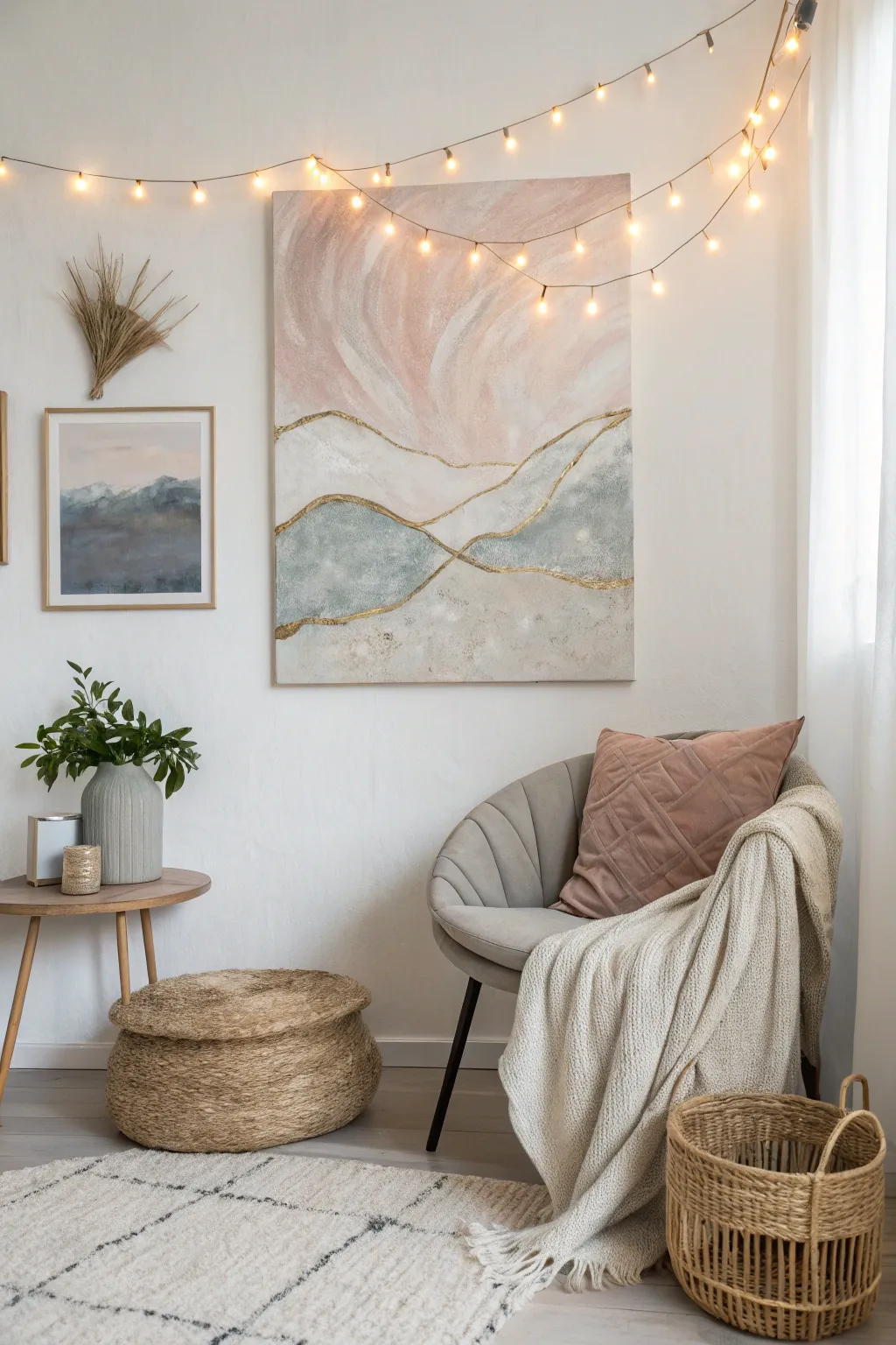 Illuminate your space with enchanting light-up canvas art that blends Scandinavian simplicity with a Boho touch.